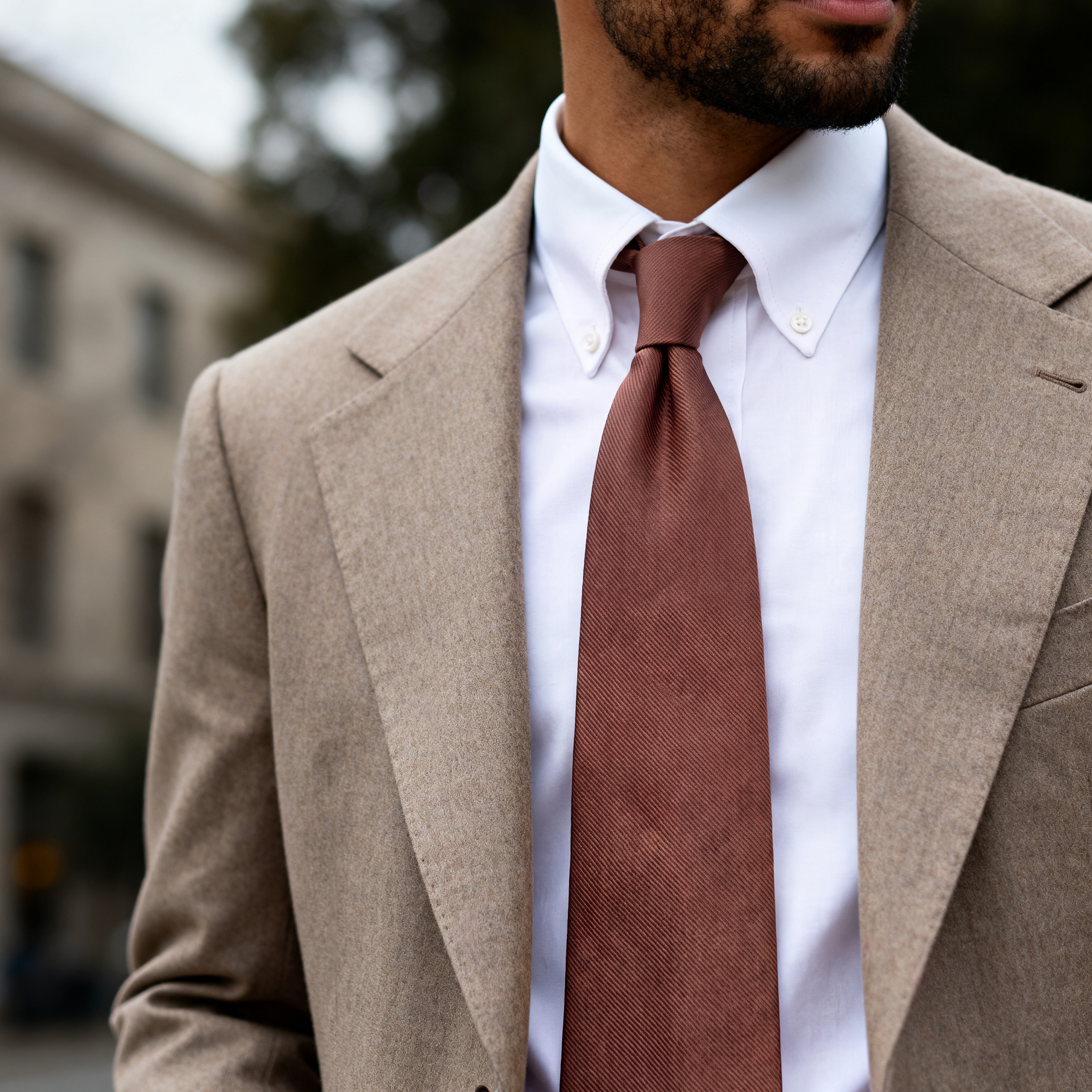 3 1/8" (8 cm) Terracotta Grosgrain Tie - 3