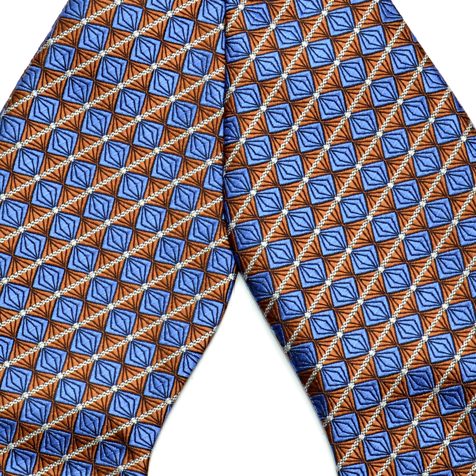 Arctic Blue & Golden Brown Microfiber Self-Tie Bow Tie - 2