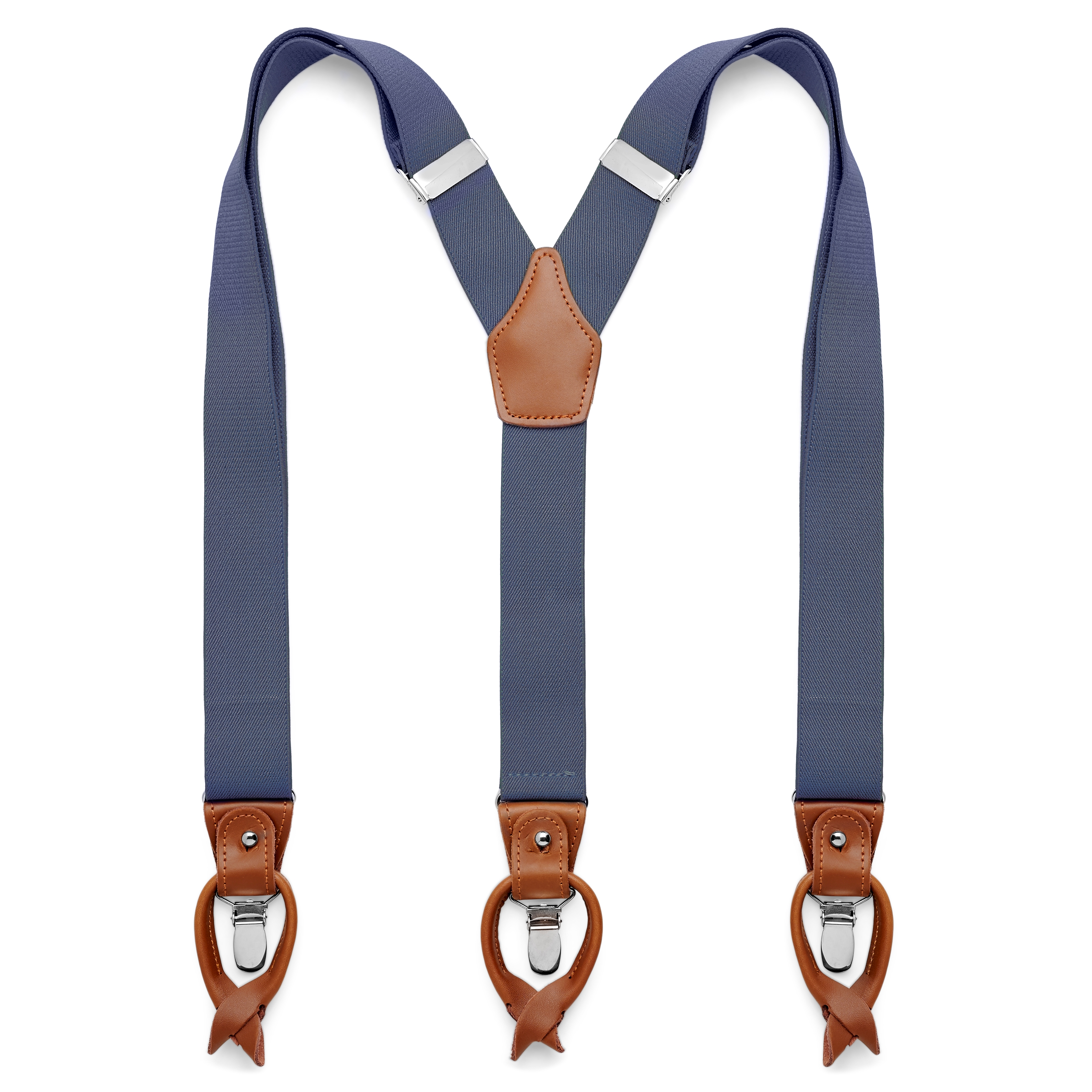 1.4 inch Adjustable Suspender with 4 Clips - 17 BROWN – Hisdern
