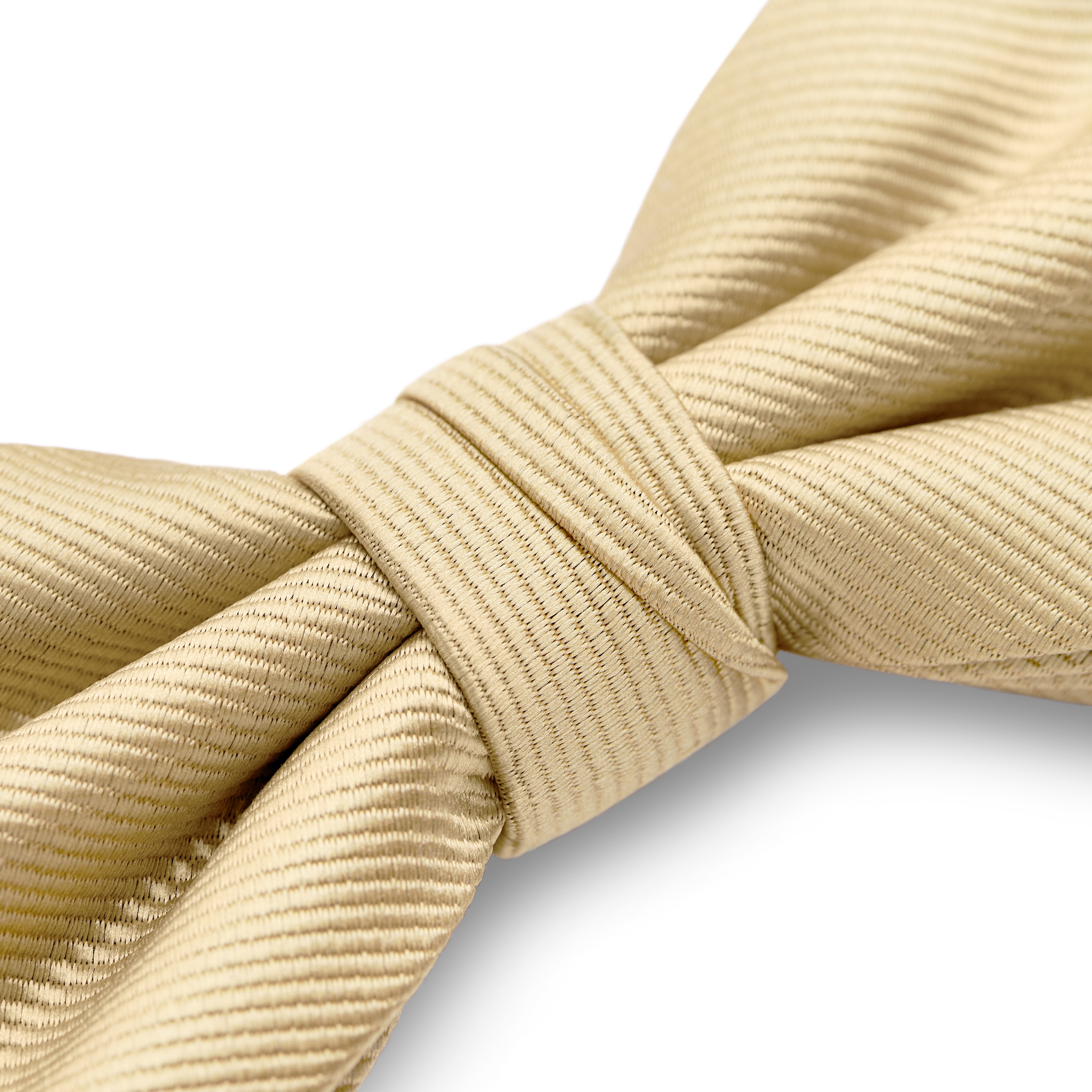 Šampanieša krāsas tauriņš ar aizdari, rievotas faktūras (grosgrain) audums - 4