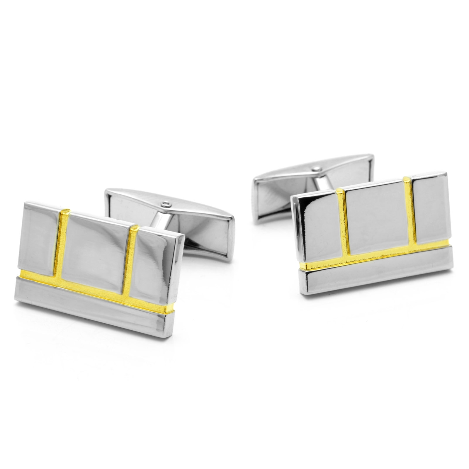 Stylische Silberfarbene & Goldfarbene Manschettenknöpfe - 1