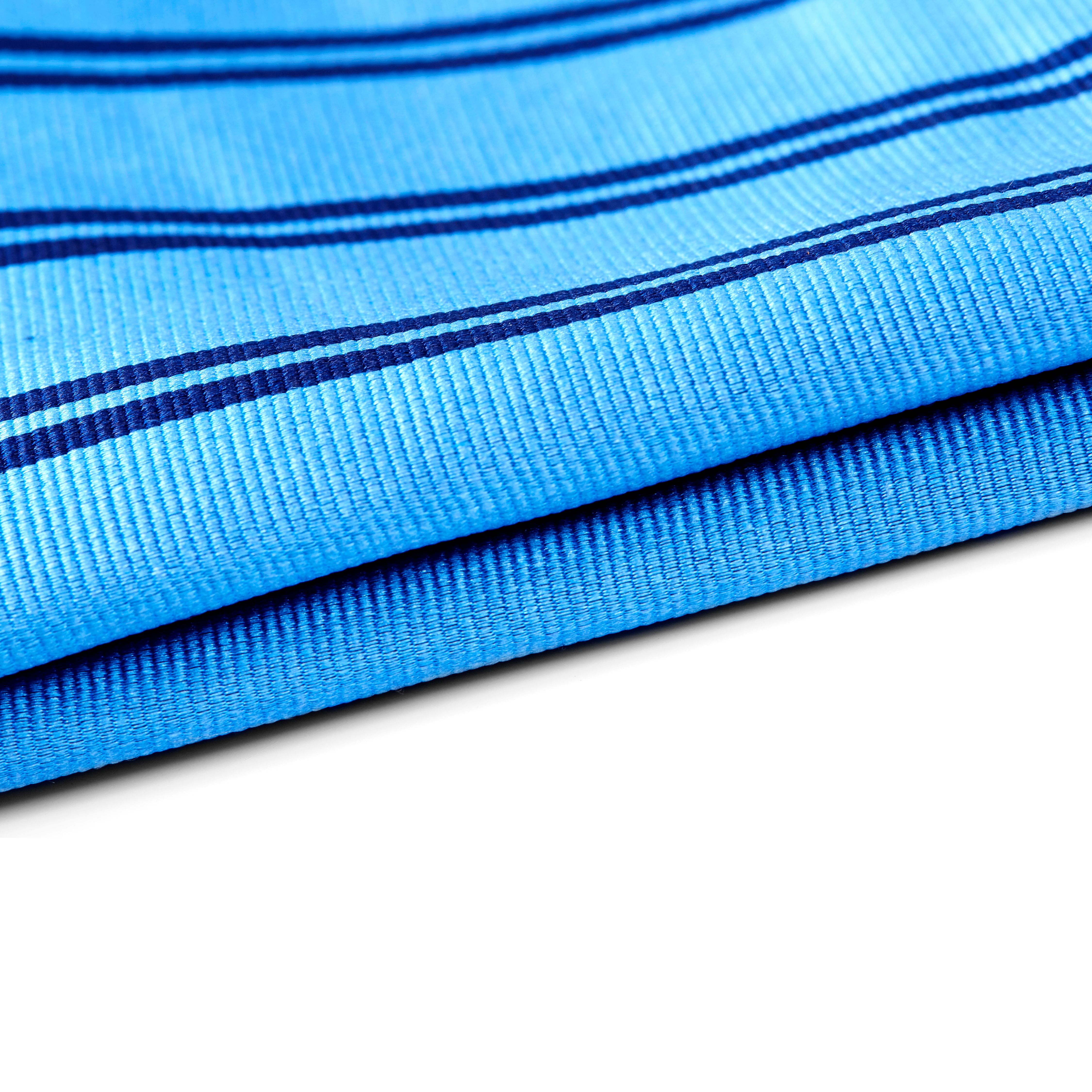 Pañuelo de bolsillo de seda azul con rayas dobles en azul marino - 2