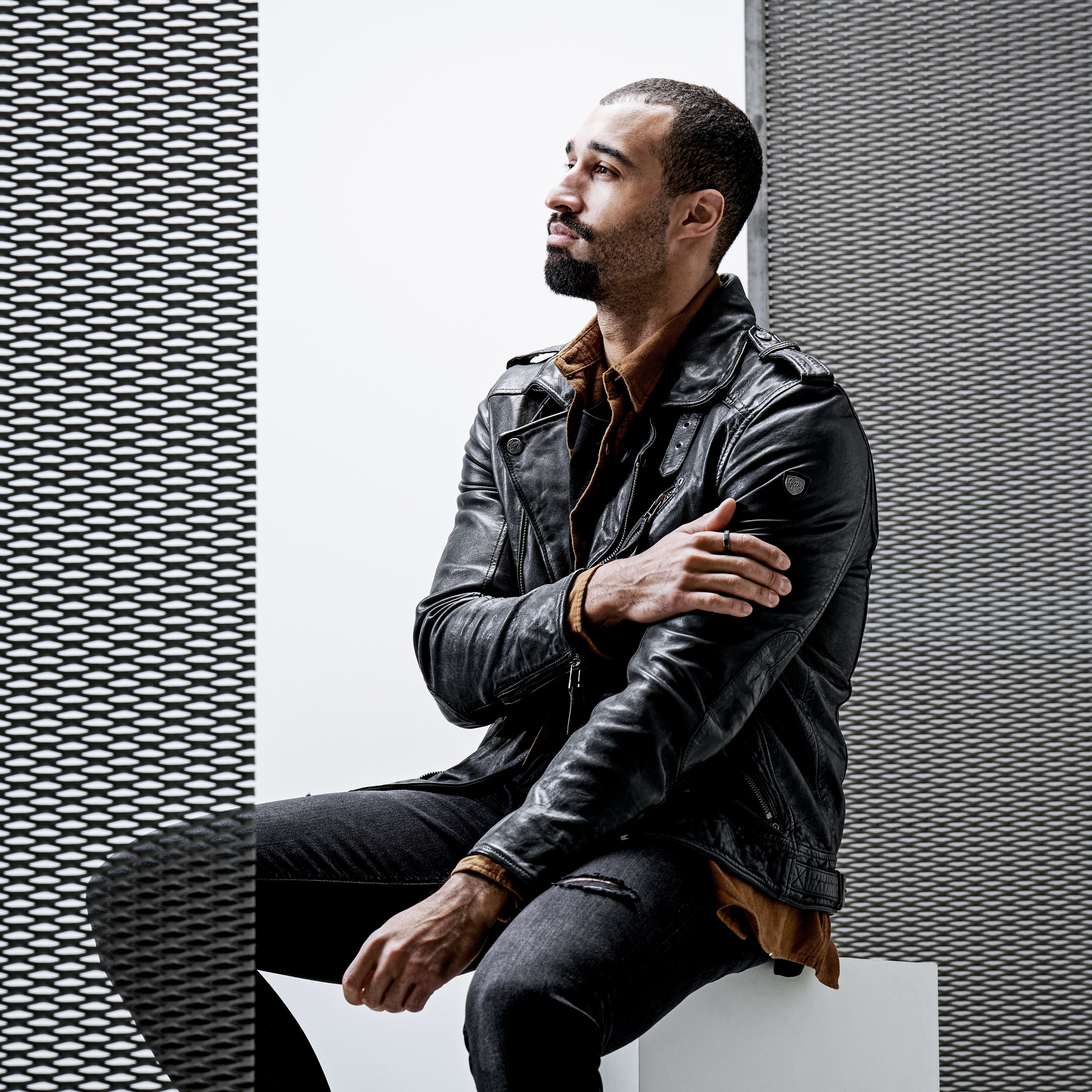 Bague en acier noir vintage Pearce Recta - 3