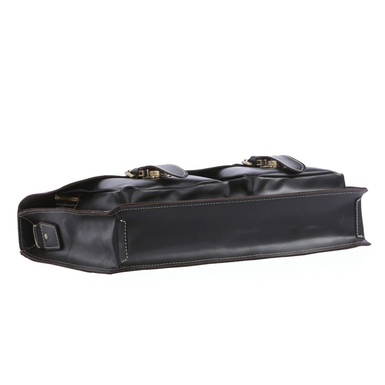 Черна кожена бизнес чанта - 3