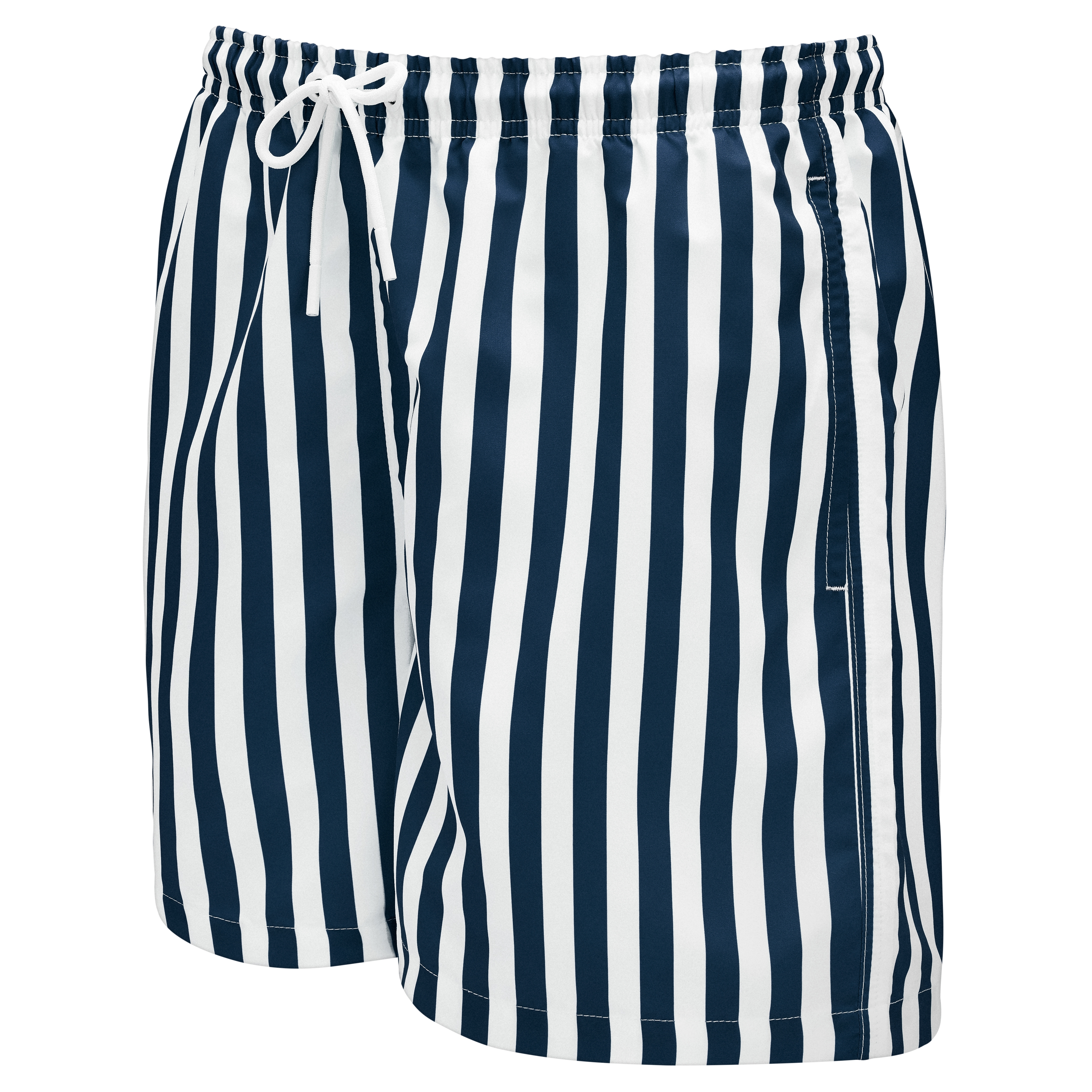 Gestreepte marineblauwe en witte zwemshort - 2
