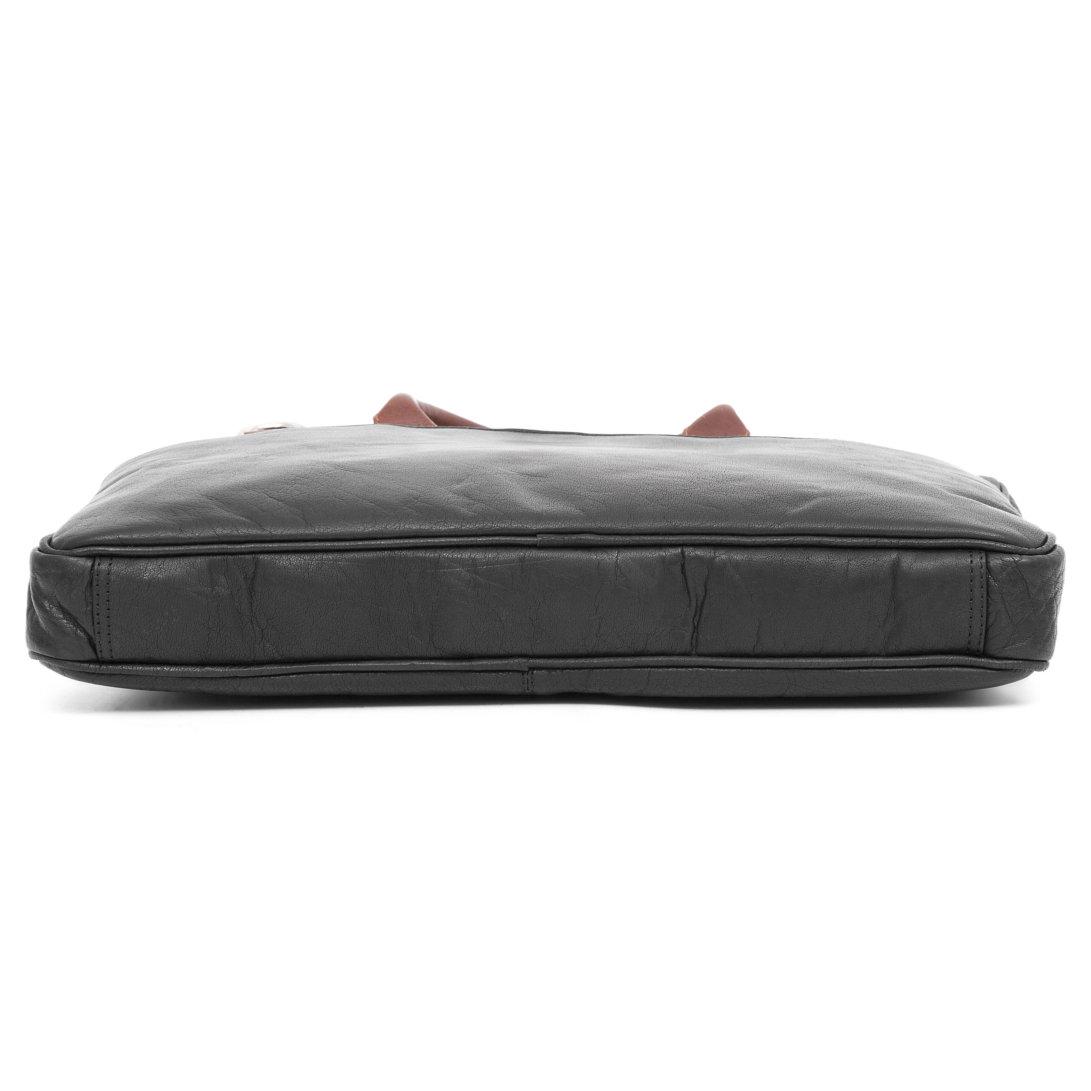 Montreal Executive õhuke 15" must & punakaspruun nahast kott - 7