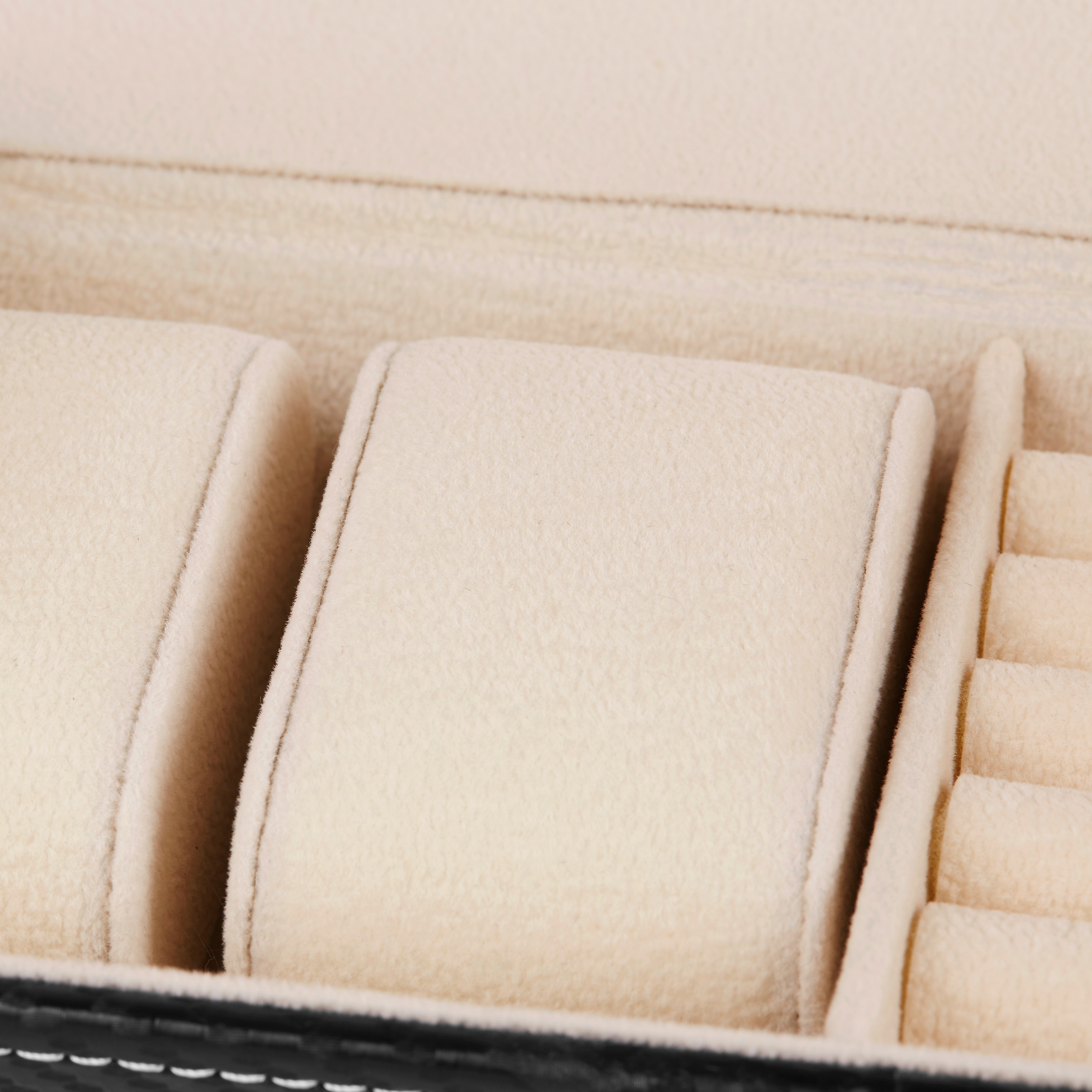 Black Faux-Leather Watch & Cufflink Roll Case - 2 Watches - 6