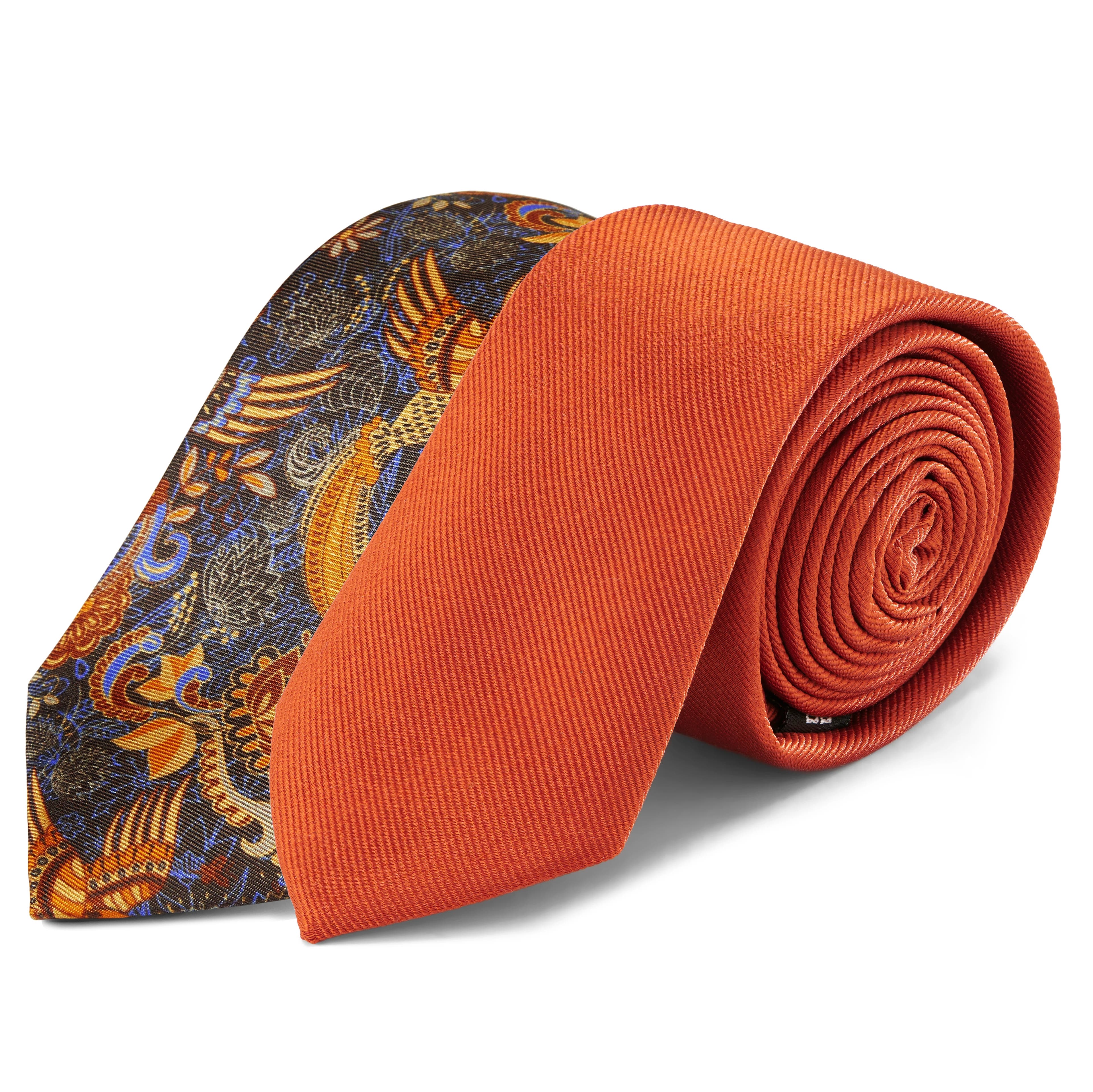 Комплект оранжеви вратовръзки в бохемски стил