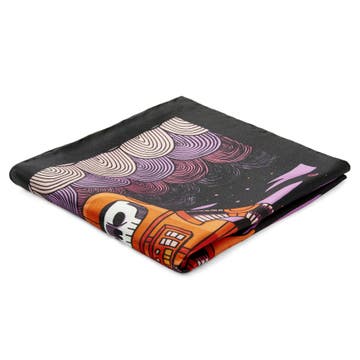 New Age | Black, Purple & Orange Jack Teagle Design Silk Pocket Square