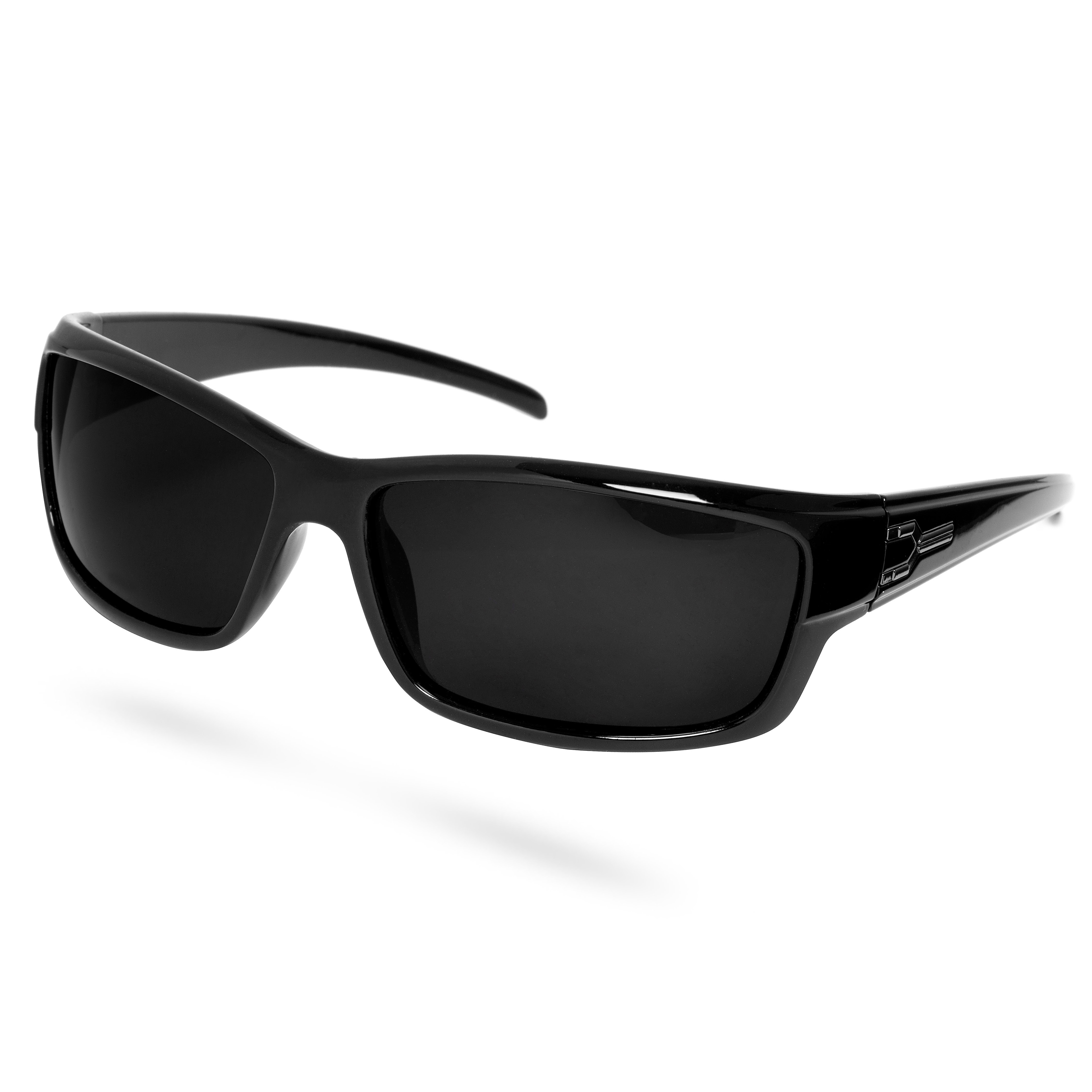 Sportliche Schwarze Rauchgrau Polarisierte Sonnenbrille | Auf Lager! | Paul  Riley