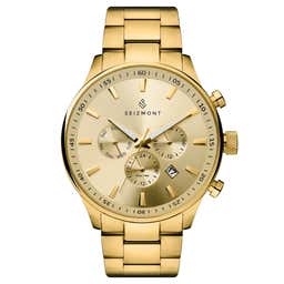 Troika II | Gold-Tone Dual-Time Watch With Gold-Tone Dial & Strap