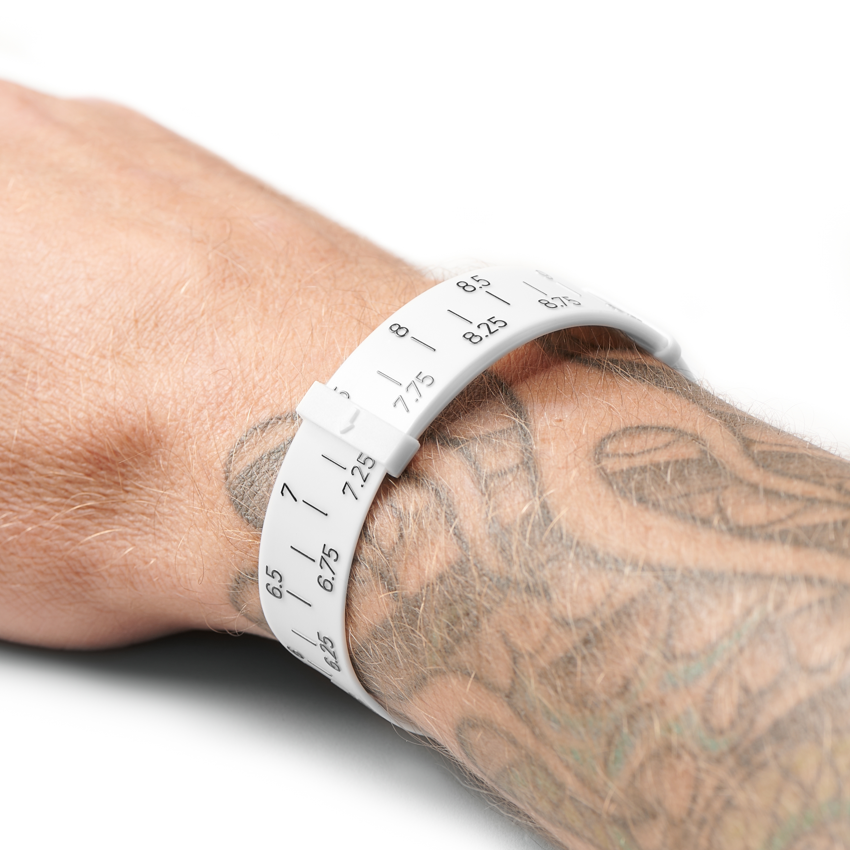 Cinta métrica para obtener la talla de pulsera blanca - tallas de Estados Unidos - 3