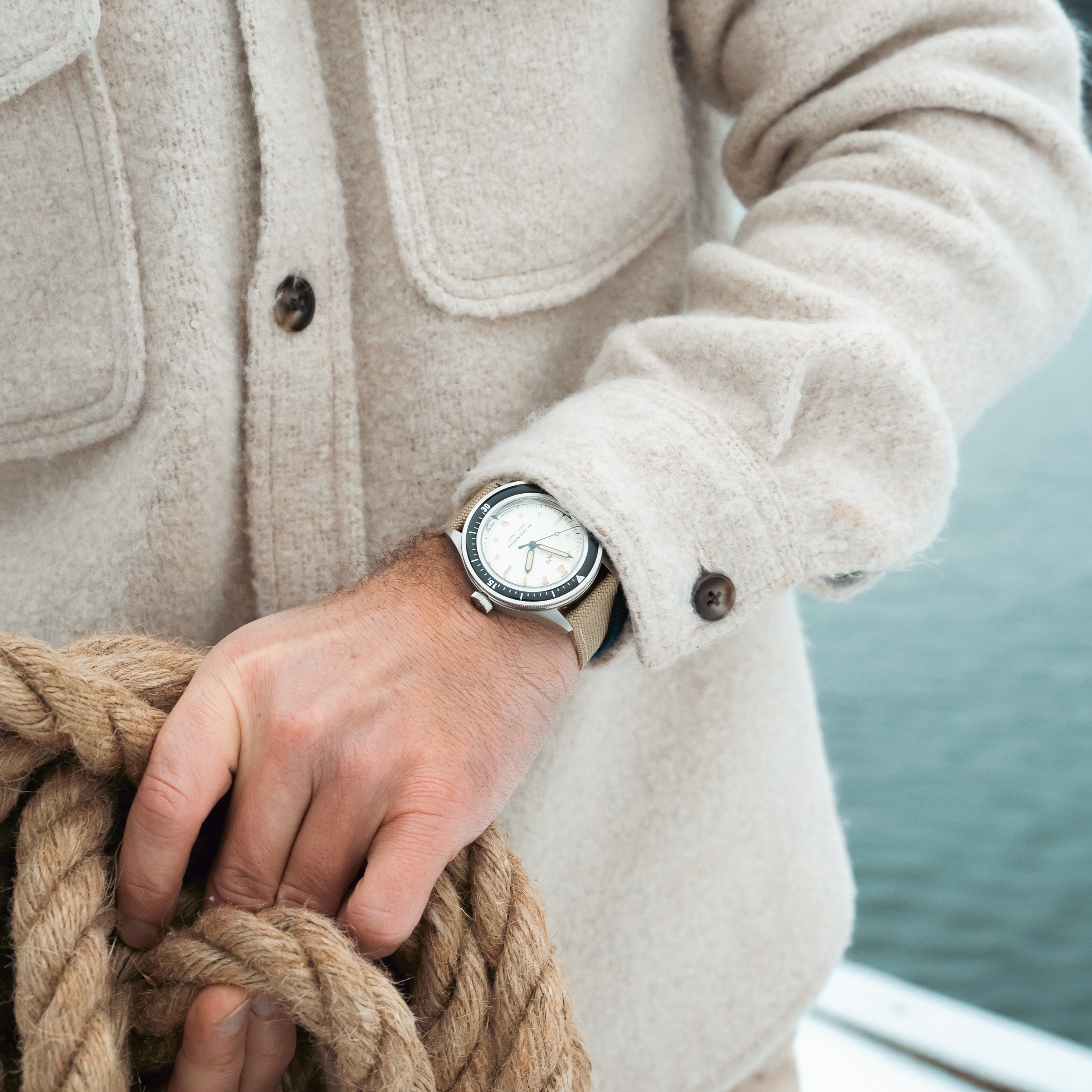 1956 Marine | Surgical Steel, Navy & Off-White - 5