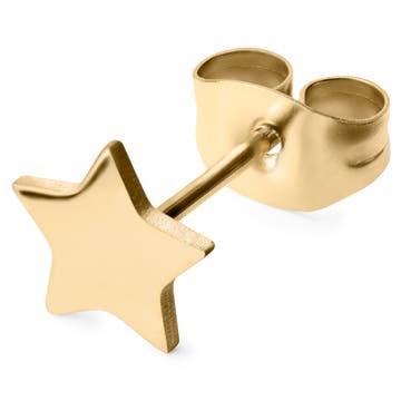 Stern Ohrstecker Goldfarben Stahl Stern Ohrstecker Goldfarben Stahl