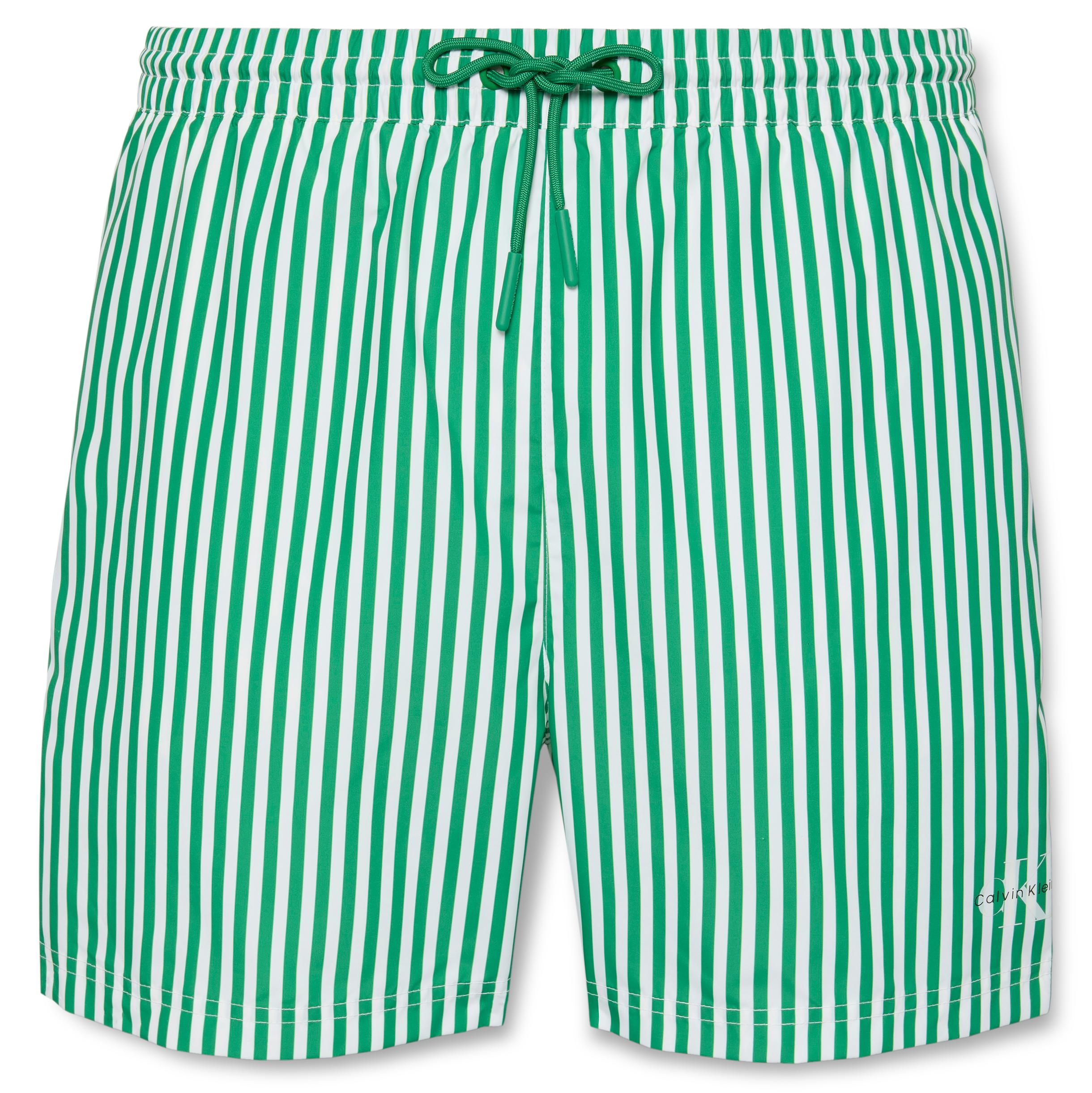 Calvin Klein | Zelené pruhované plavkové šortky Calvin Klein | Zelené pruhované plavkové šortky