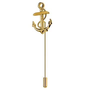 Gold-Tone Anchor Lapel Pin