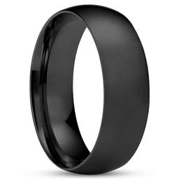 Klasický matný černý ocelový prsten