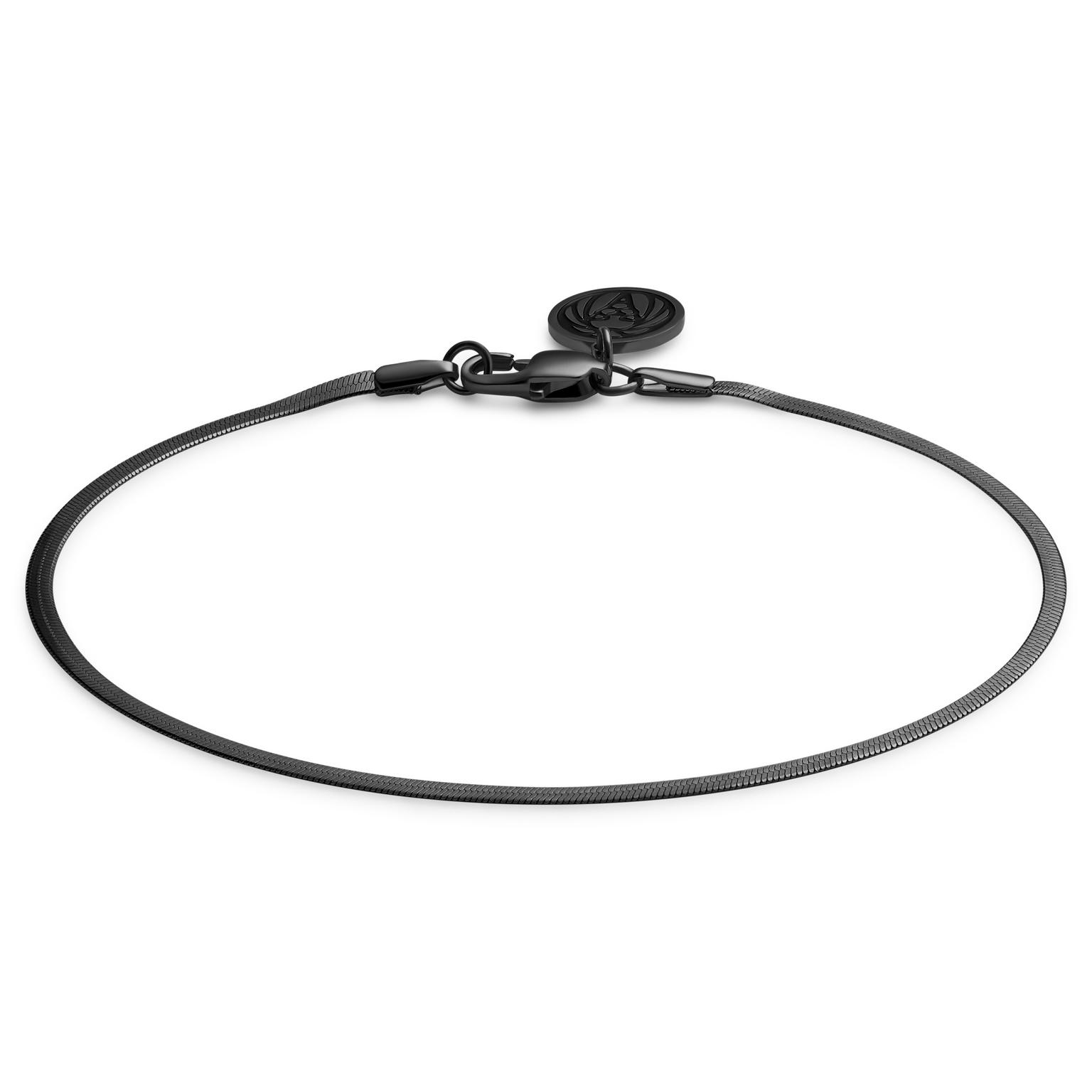 Essentials | 2 mm Gunmetal Black Herringbone Chain Bracelet Essentials | 2 mm Gunmetal Black Herringbone Chain Bracelet