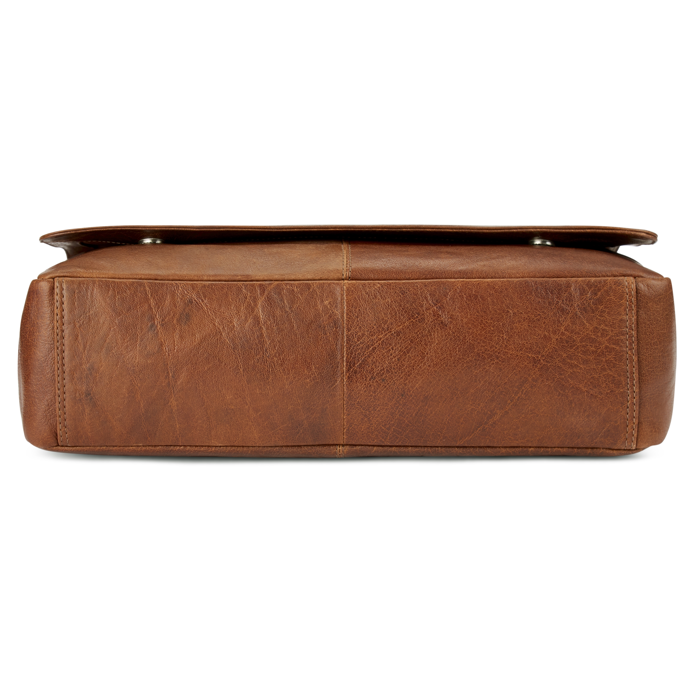 California Tan Leather Messenger Bag - 20