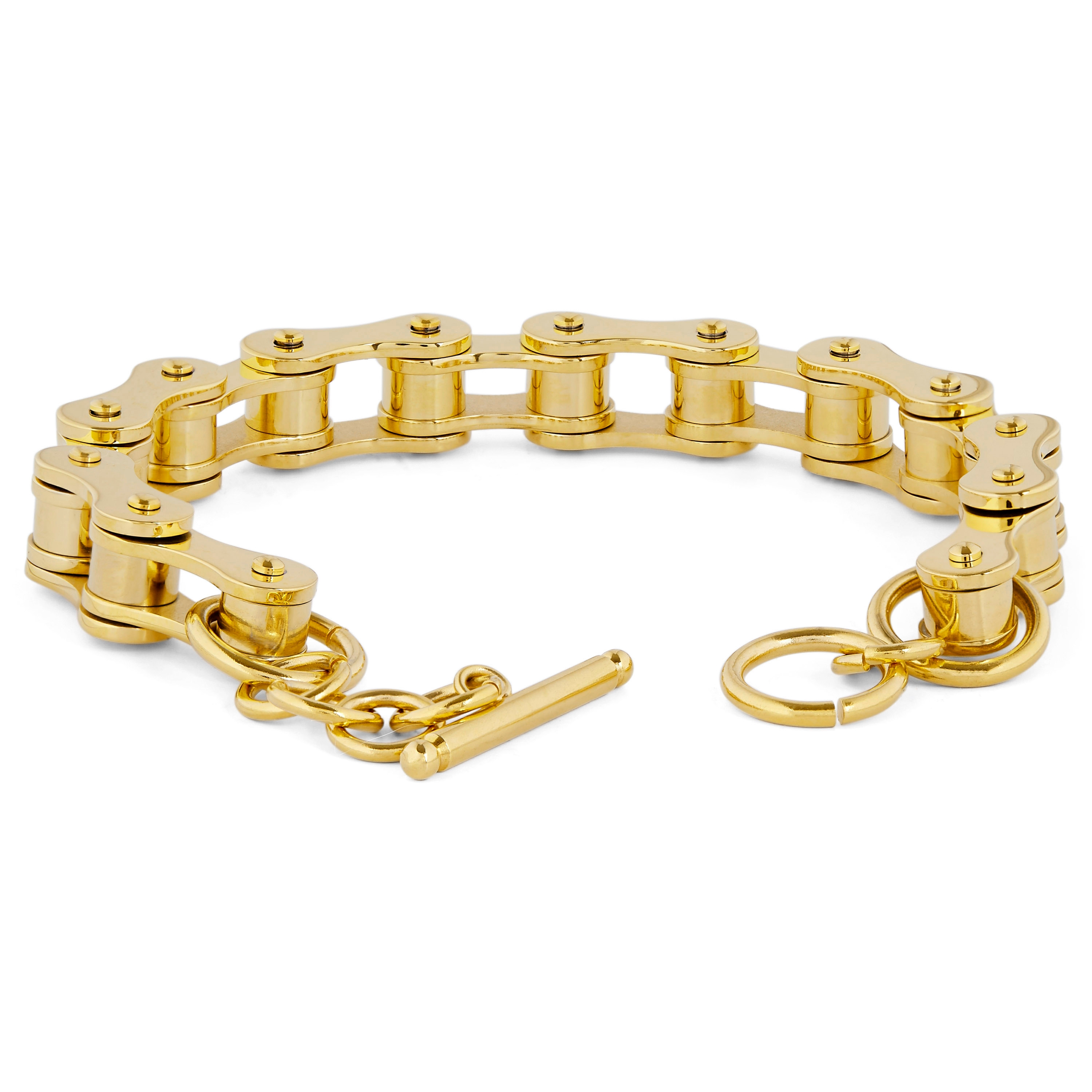 Goudgekleurde Stalen Fietsketting Armband - 3