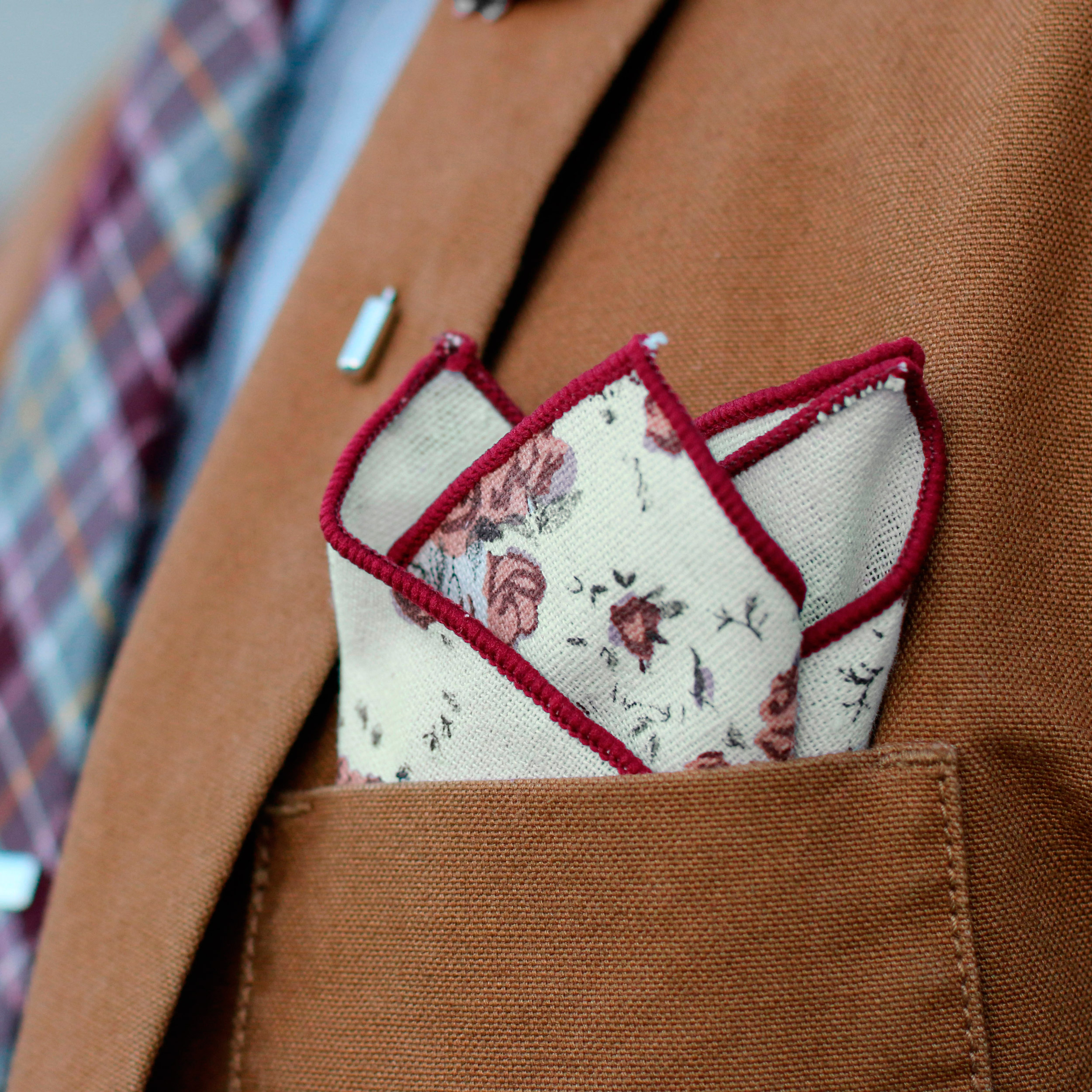 Mouchoir de poche à roses - 4