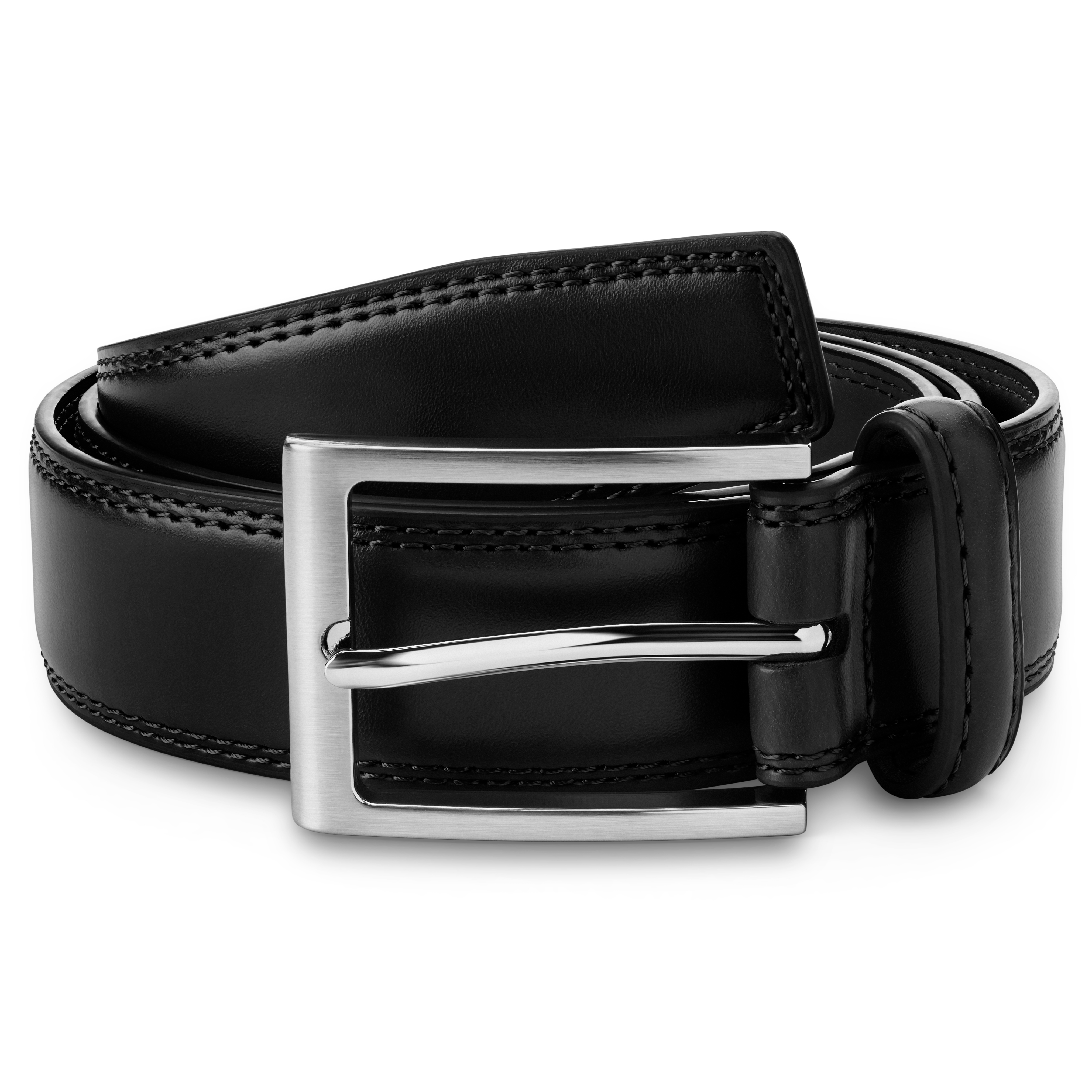 Black Glossy Faux Leather Belt