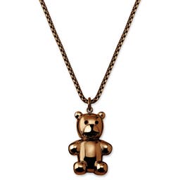 Egan | Kupferfarbener Edelstahl-Teddybär-Anhänger mit Halskette (Box Chain)