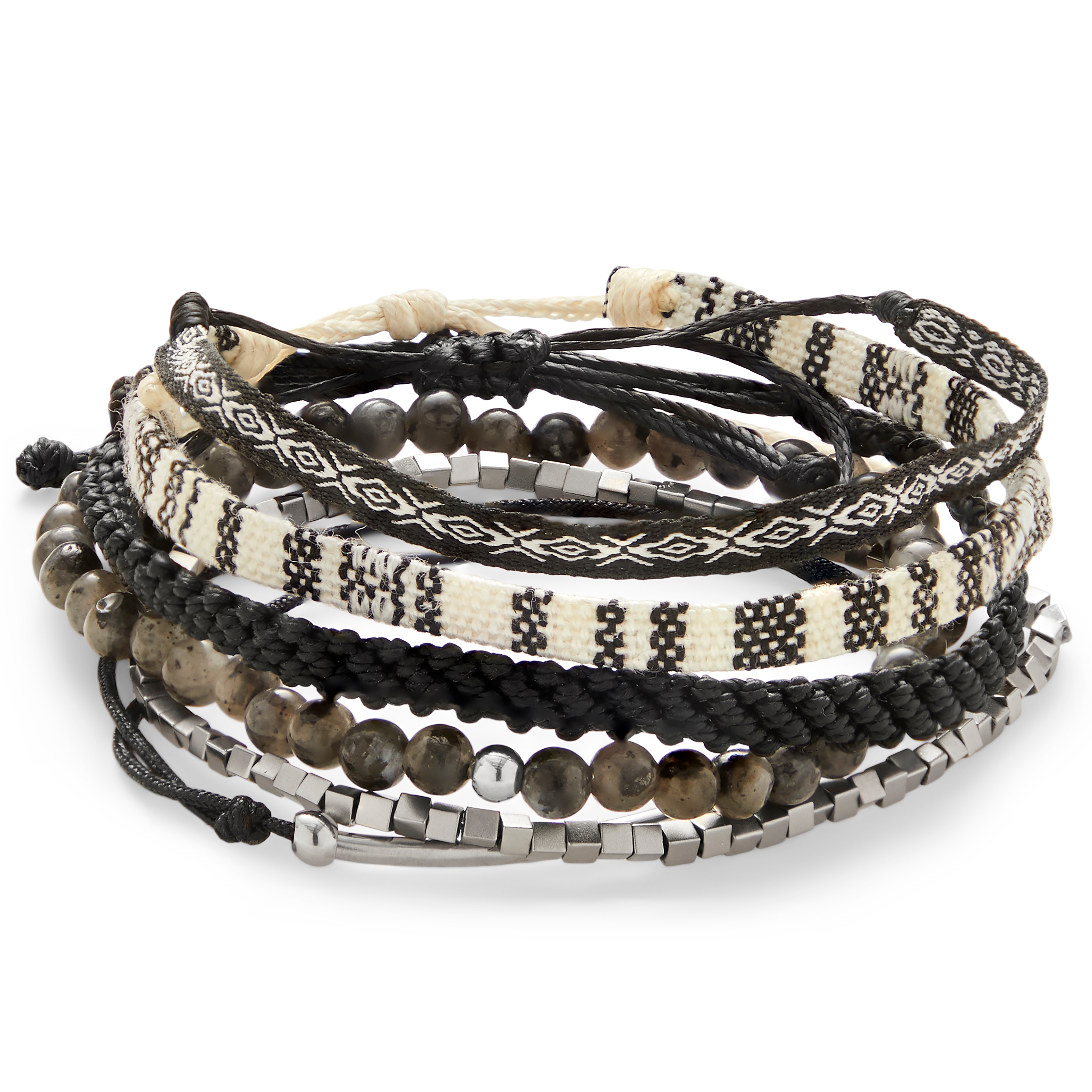 Amalfi | Palermo Set de 6 bracelets nuances de gris