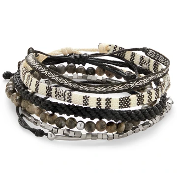 Amalfi | Palermo conjunto de 6 pulseras escala de grises Amalfi | Palermo conjunto de 6 pulseras escala de grises