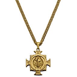 Sanctus | Gold-tone St. Benedict Cross Necklace