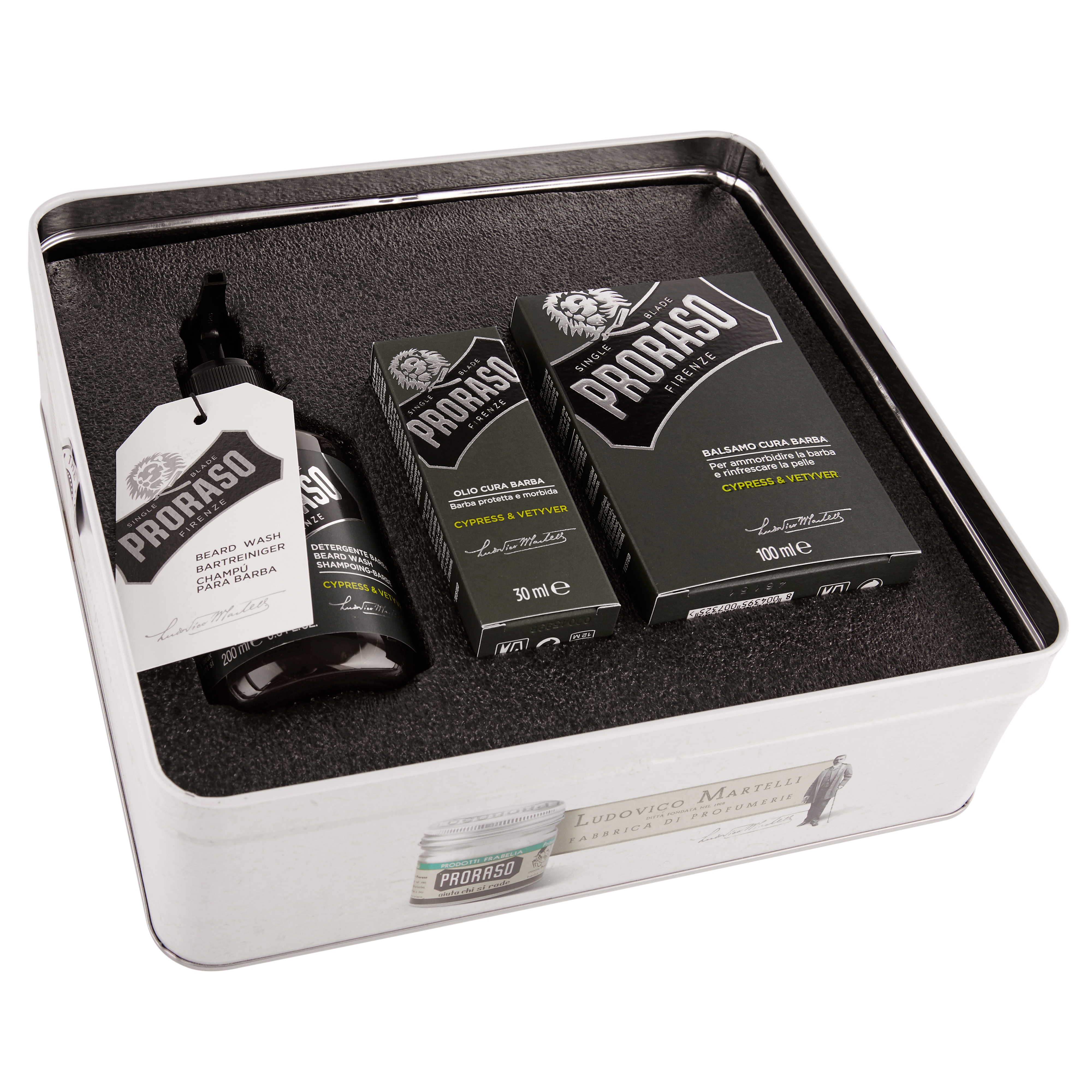 Prorason vintagehenkinen sypressi & vetiver-parranhoitosetti - 3