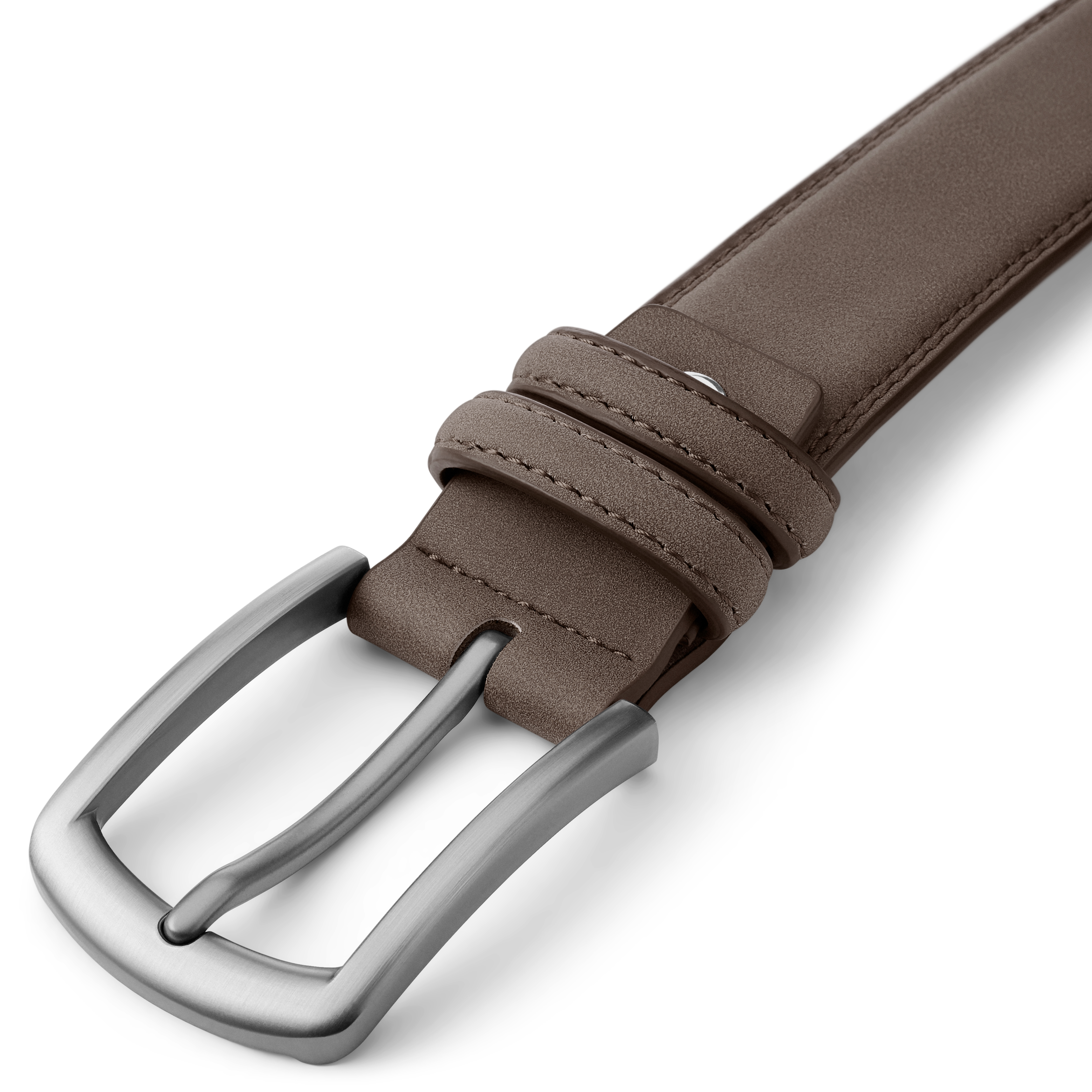 Dark Brown Traditional Faux Suede Belt - 4