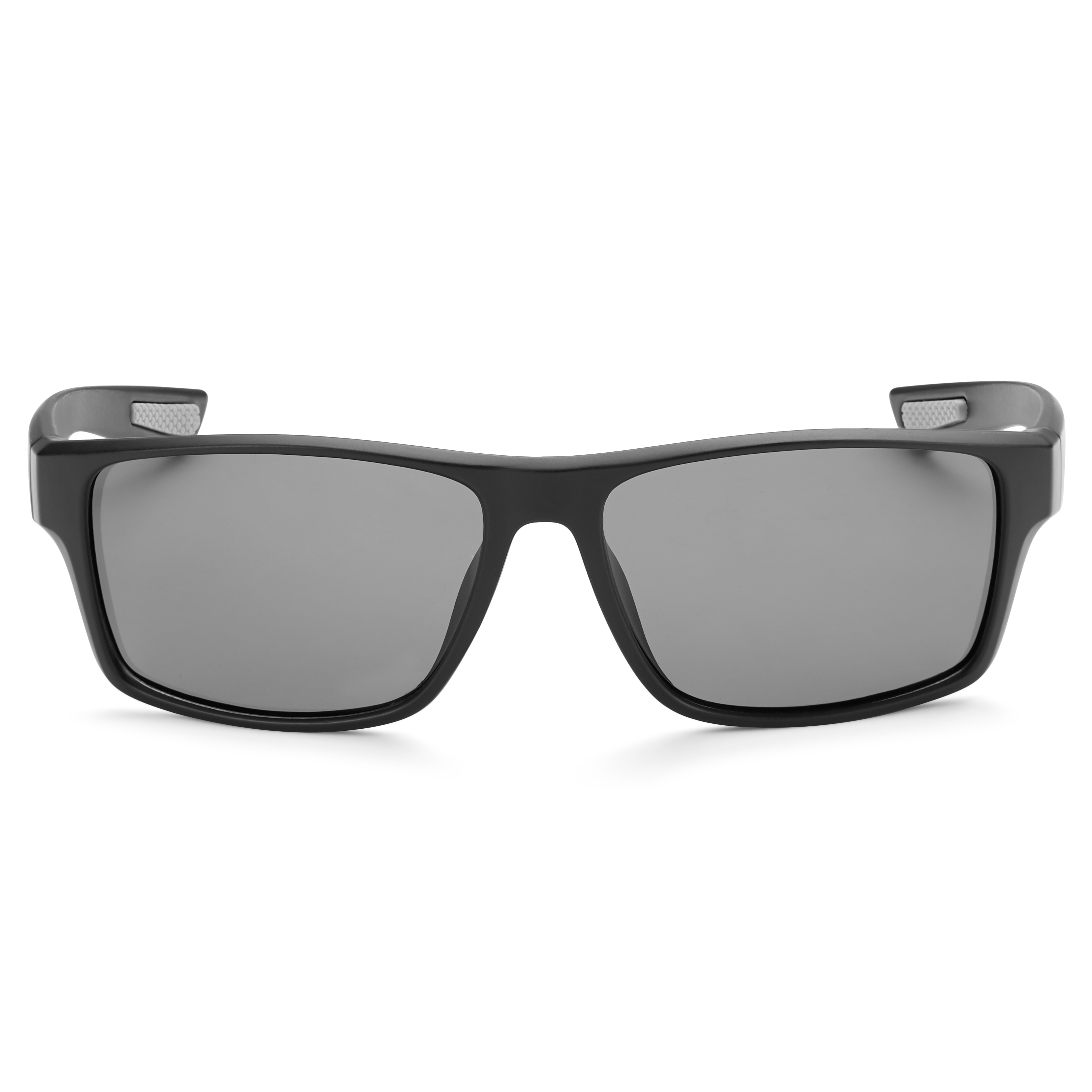 Mat crne i dimljene polarizirane sportske sunčane naočale - 1
