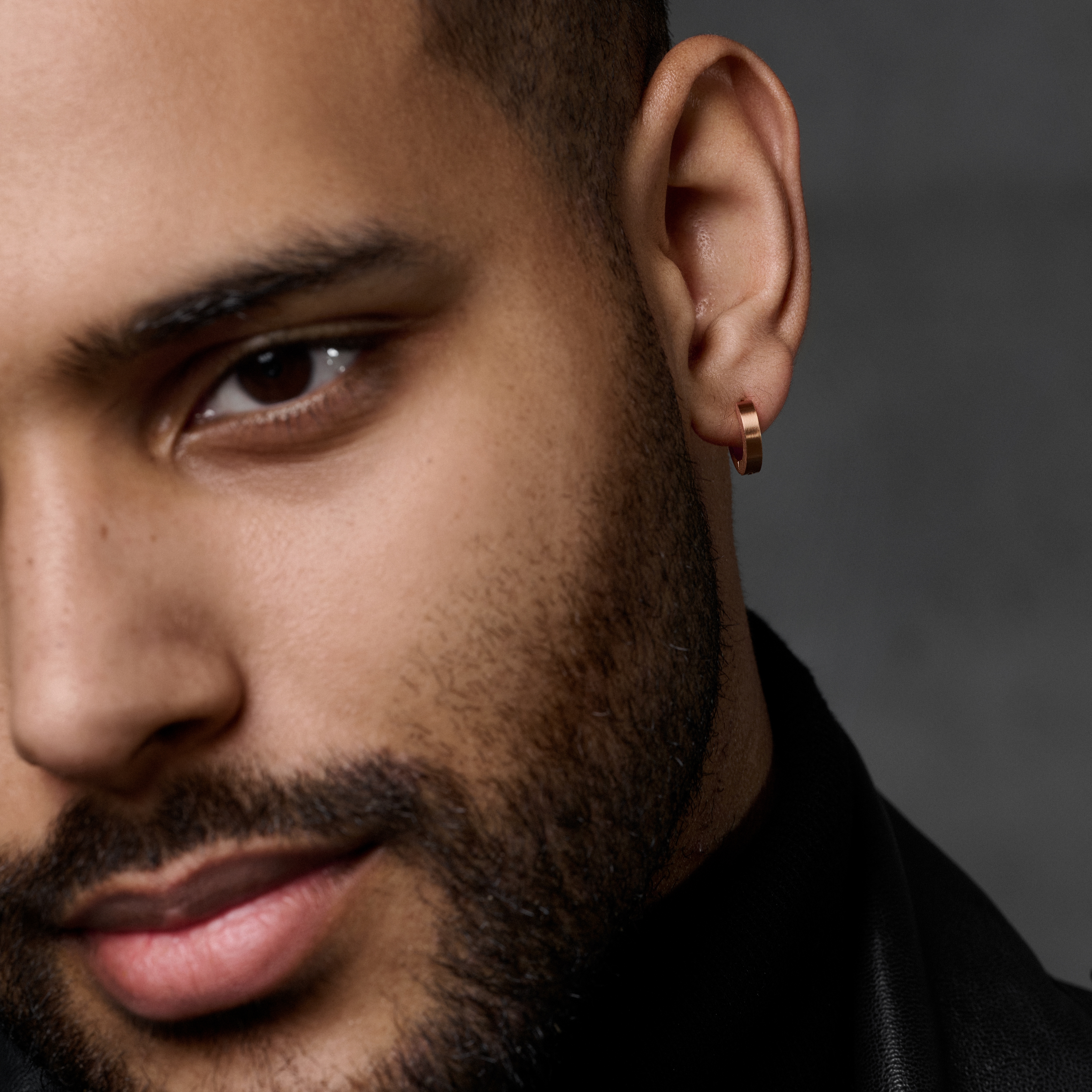 Platt Roséguldfärgat Ringörhänge - 2