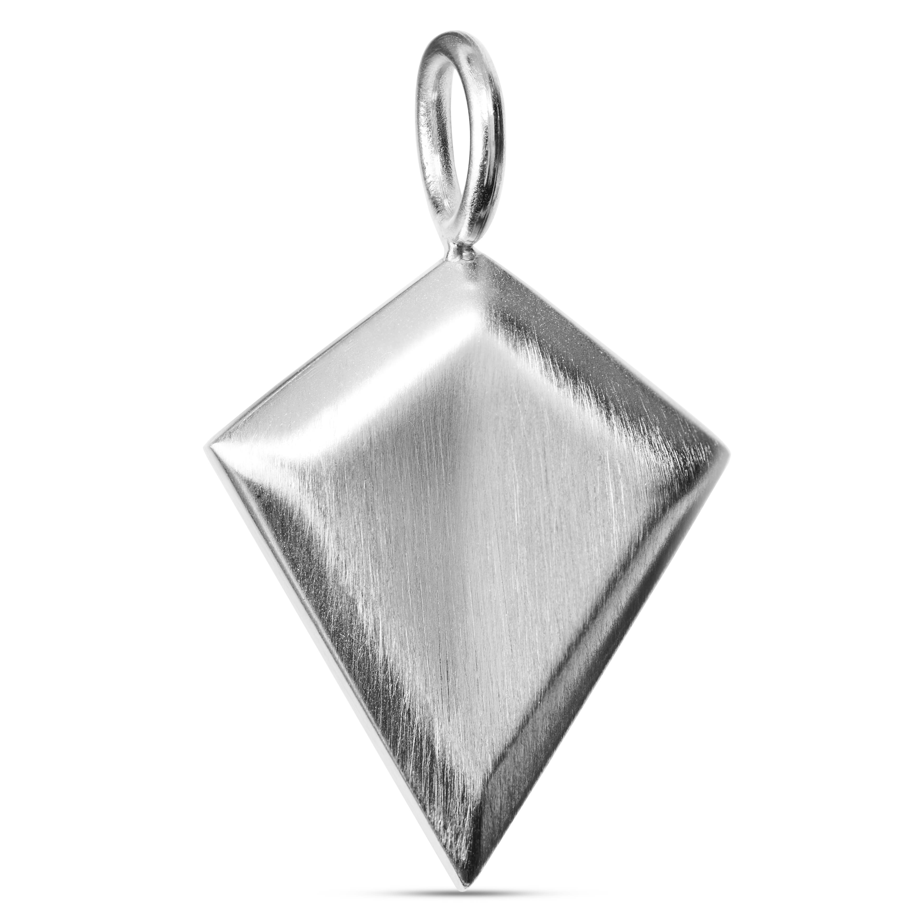 Silver-Tone Stainless Steel Triangle Pendant