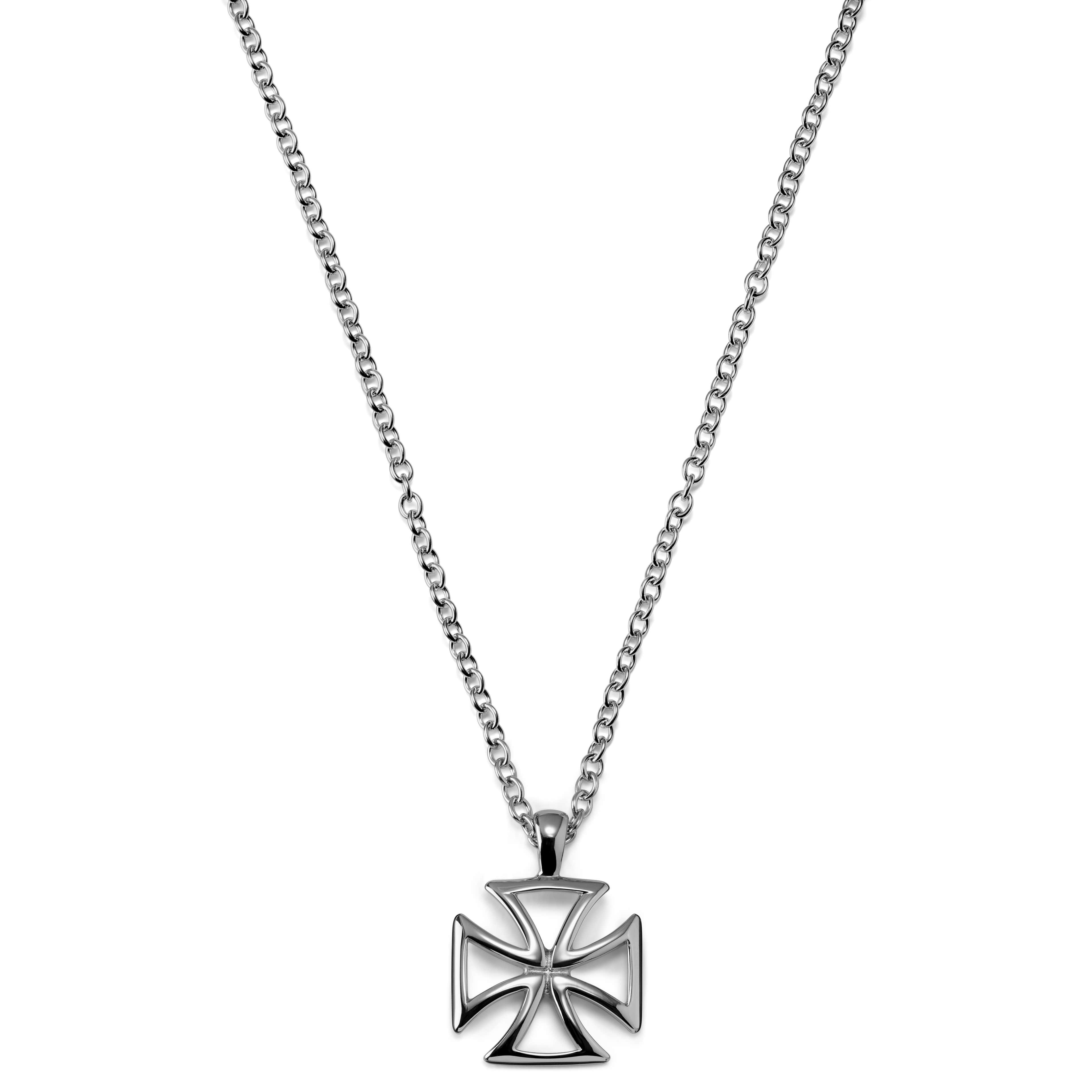 Maltese Cross Steel Necklace - 3 - gallery