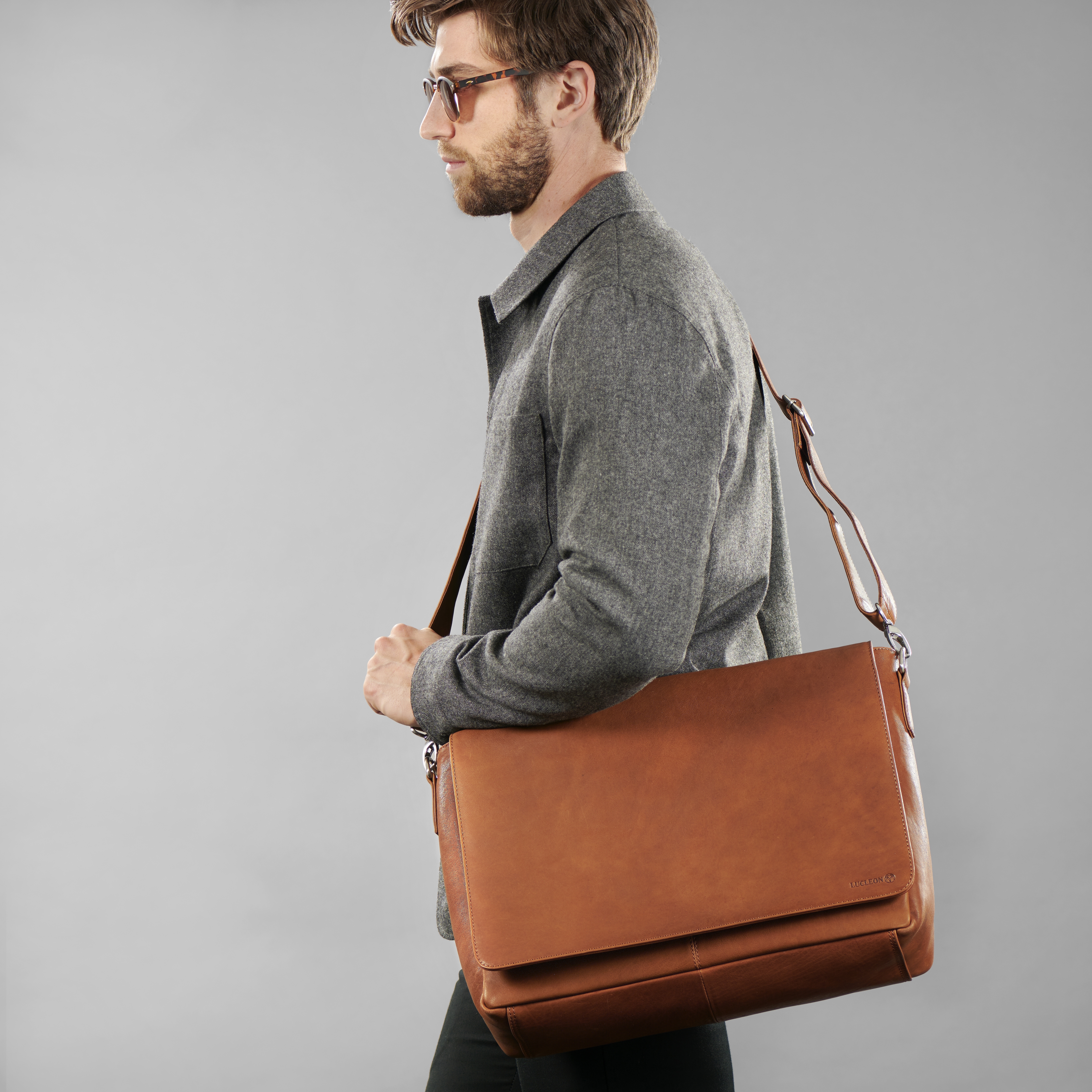 Sac à bandoulière en cuir beige Cambodia - 4