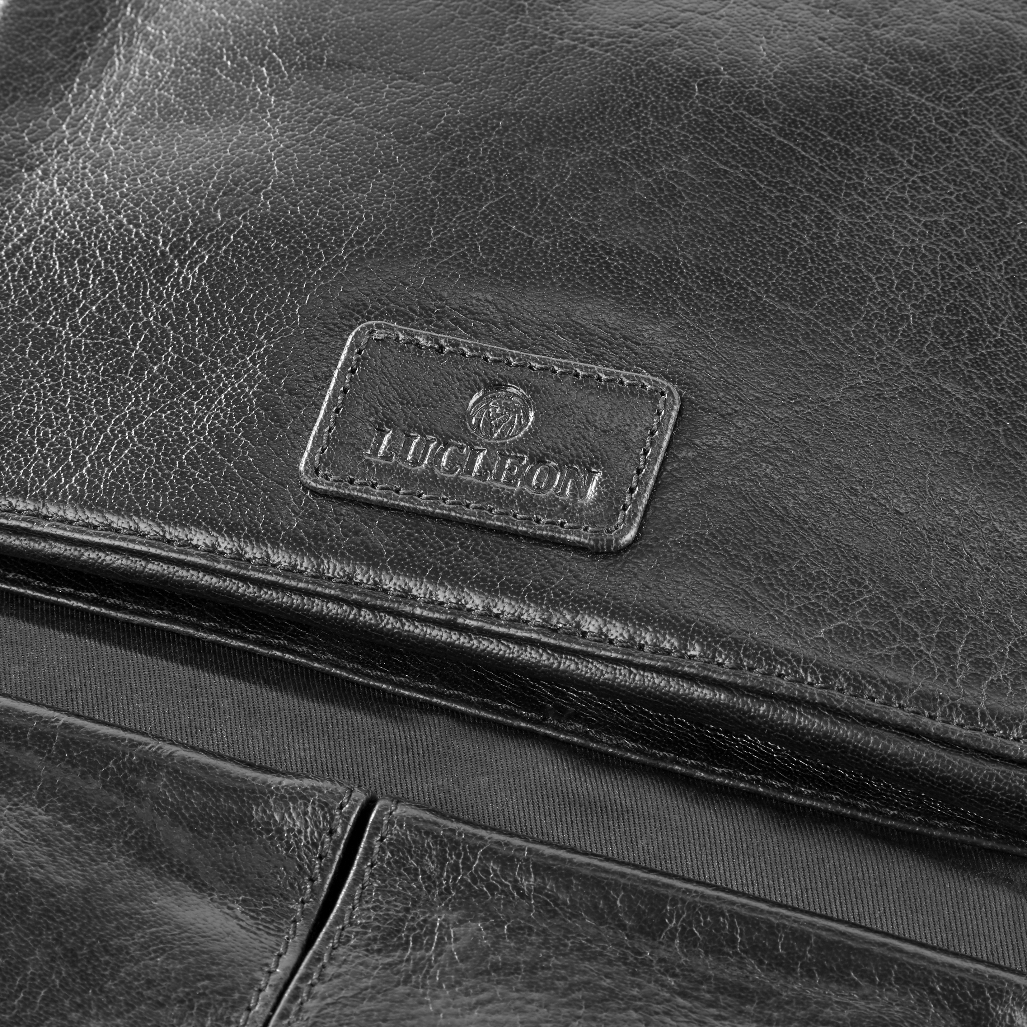 California | Black Hanging Toiletry Kit Leather Bag - 8