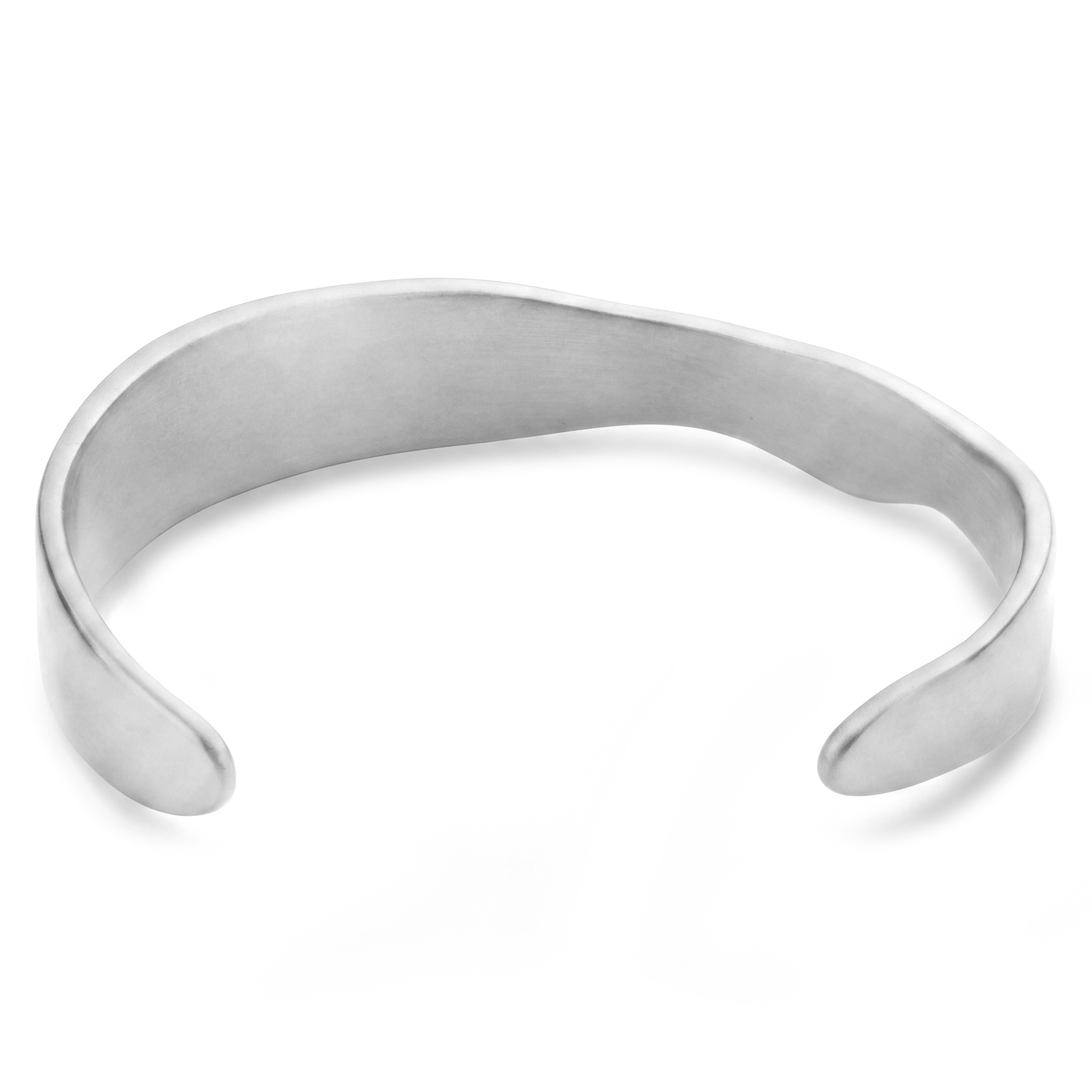 Organic | Bracelet jonc Flow en acier inoxydable plaqué argent - 2