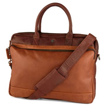 Oxford | Brown & Tan Leather Laptop Bag