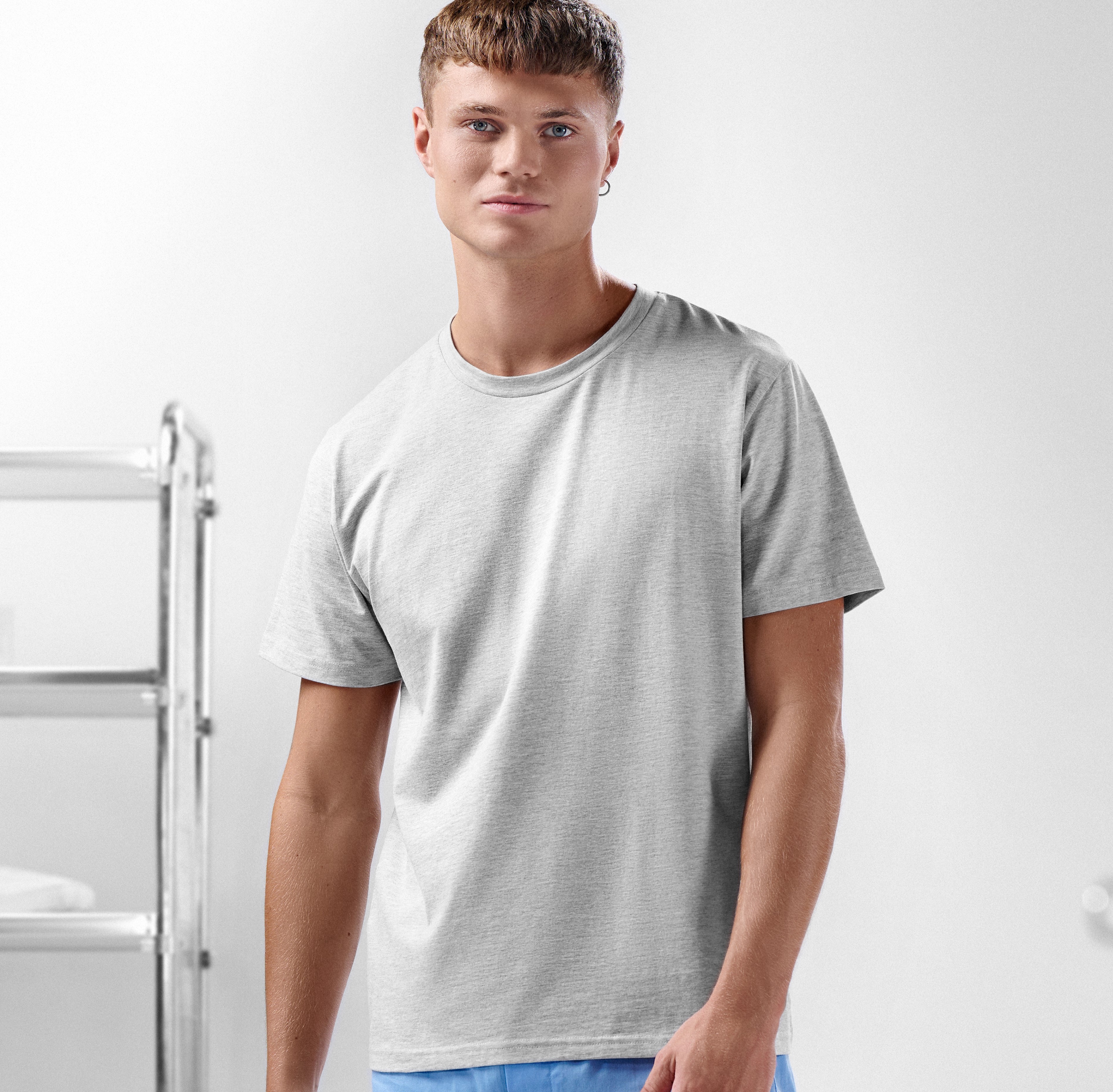 FlexFeel | Gaiši pelēks kokvilnas T-krekls - 8