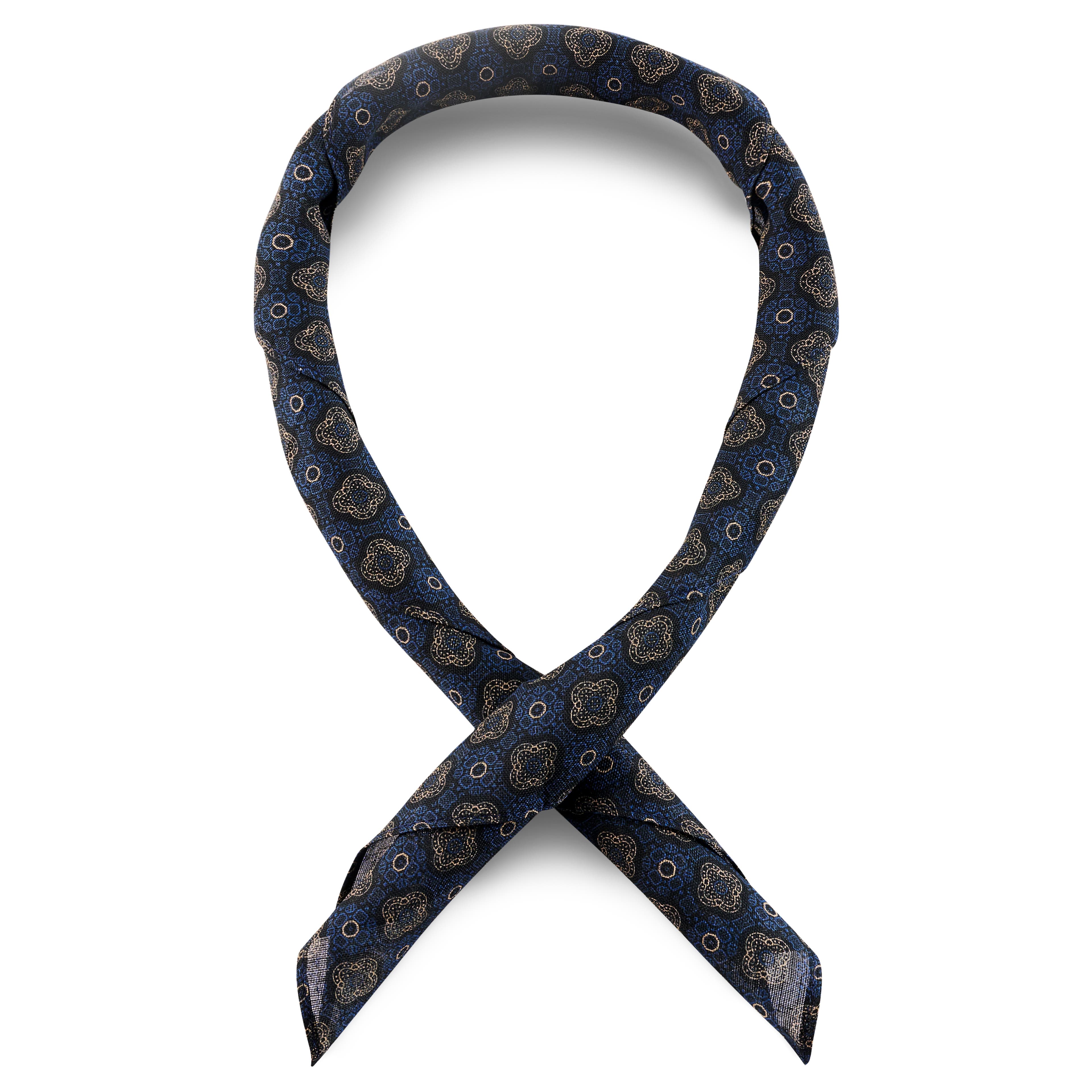 Dark Blue Quatrefoil Pattern Cotton Neckerchief Dark Blue Quatrefoil Pattern Cotton Neckerchief