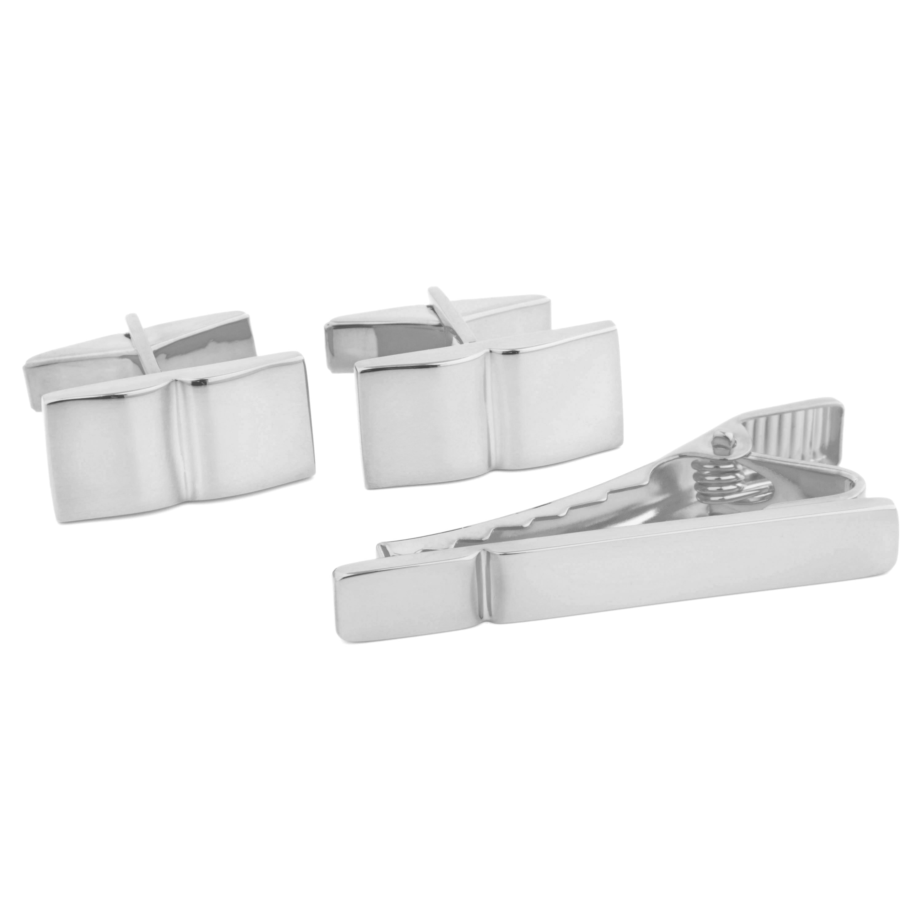 Kort 925s Sølvsett med Enkel Rille - 1