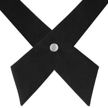 Classic Black Polyester Crossover Tie