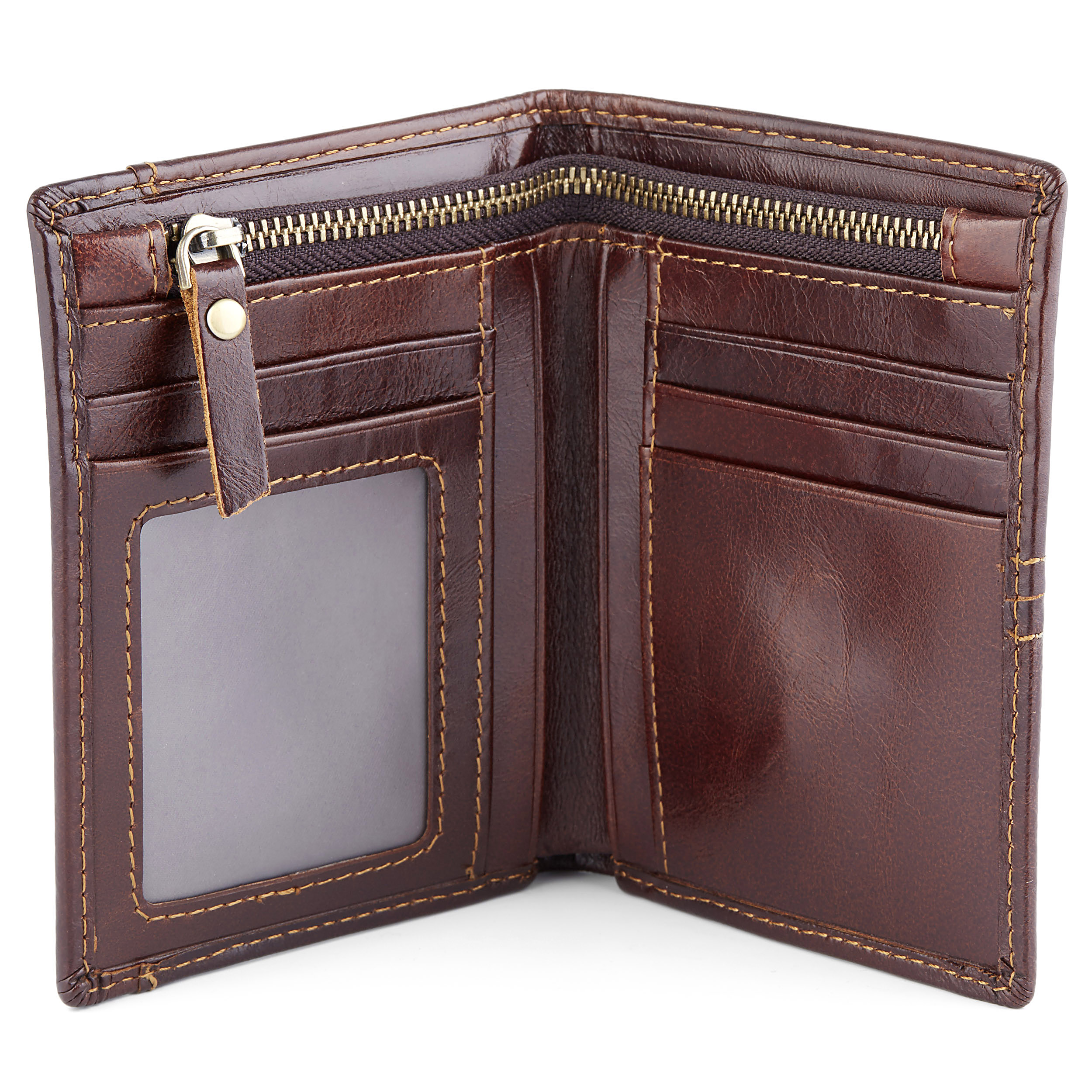 Λεπτό Δερμάτινο Πορτοφόλι Mocha - 2