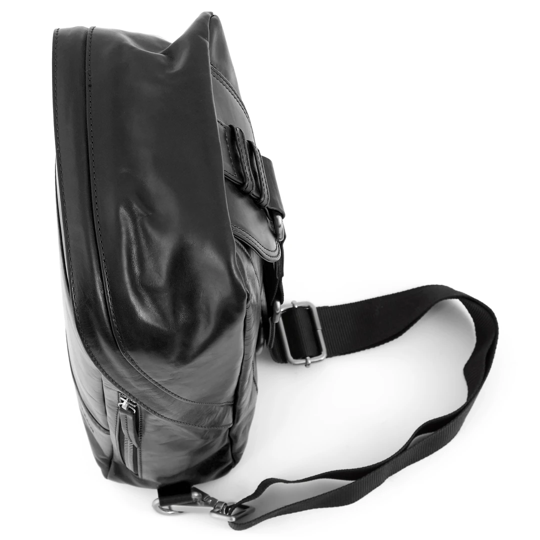 Jasper Black Leather Cross Shoulder Backpack In Stock Lucleon jasper-black-leather-cross-shoulder-backpack-in-stock-lucleon