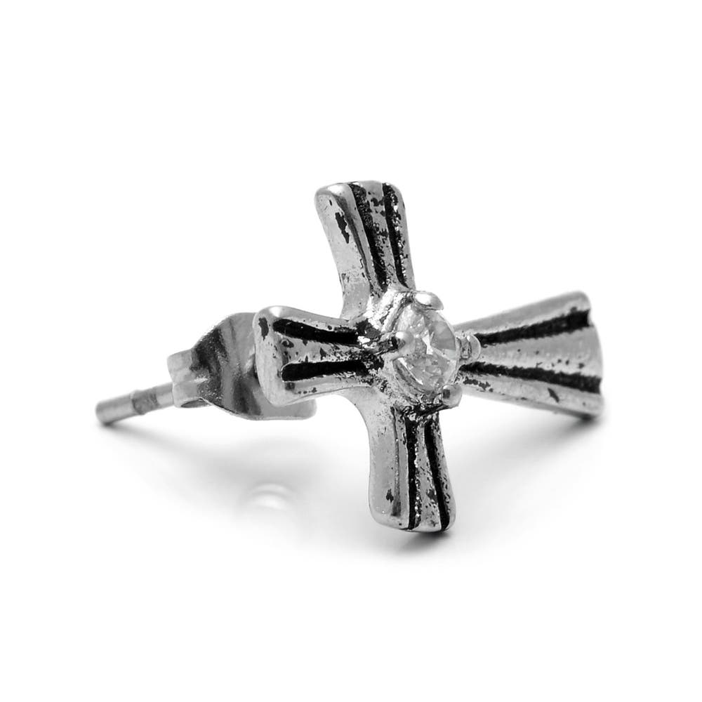 hover: Sentio | Silberfarbener Edelstahl-Ohrstecker mit Zirkonia Royal Cross hover: Sentio | Silberfarbener Edelstahl-Ohrstecker mit Zirkonia Royal Cross