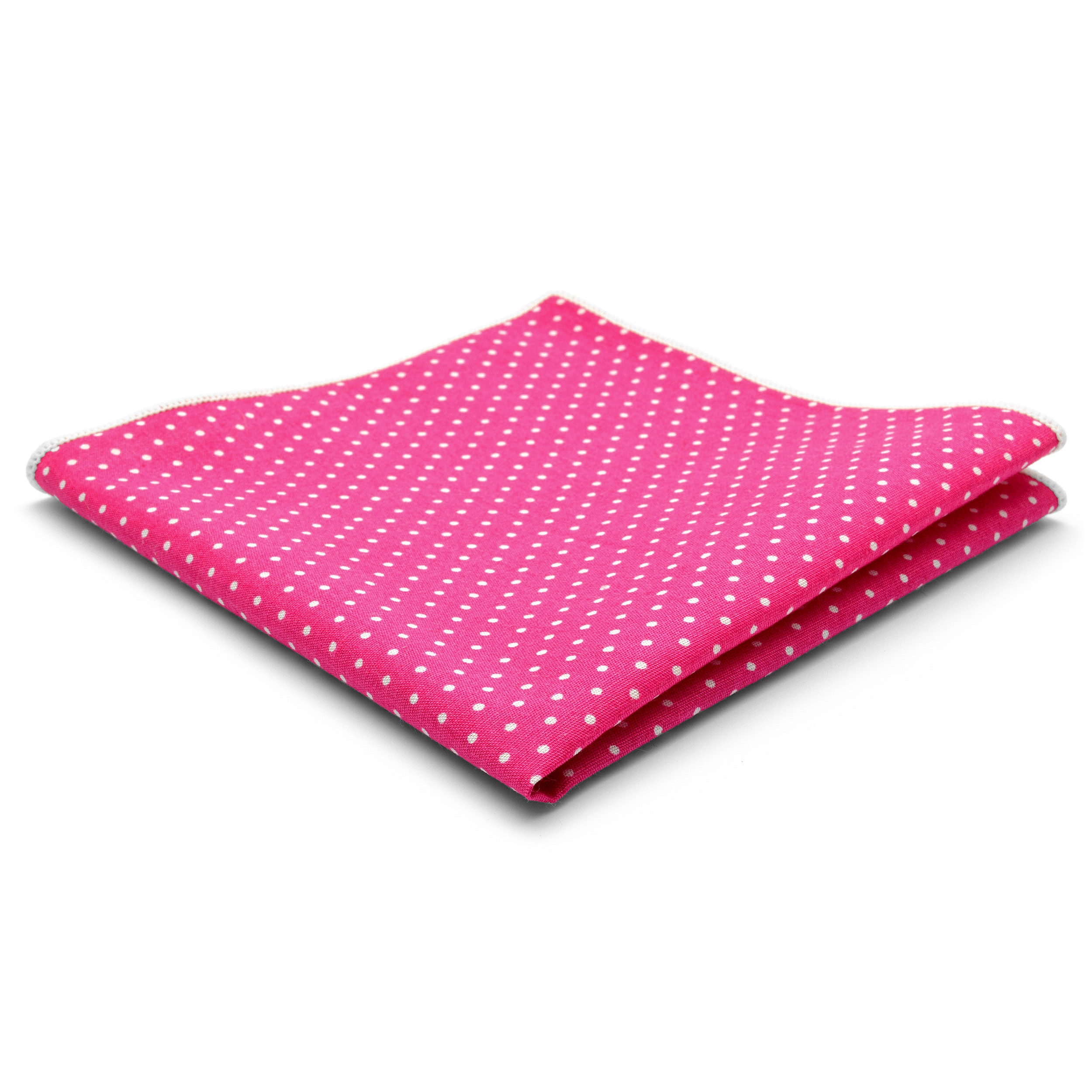 Roze Gestippelde Katoenen Pochet - 1