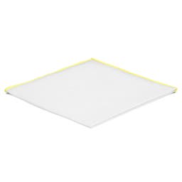 Λευκό Τετράγωνο Μαντήλι Τσέπης με Κίτρινες Άκρες