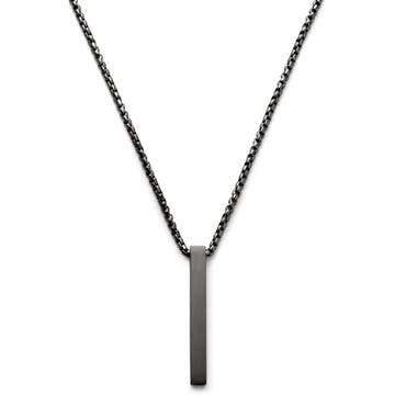 Matte Black Stainless Steel Bar Pendant Necklace Matte Black Stainless Steel Bar Pendant Necklace